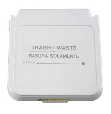 Receptacle Label Trash Waste Bin Sticker - Gray Lettering, Pack of 5 - Perfect for Office, Home & Commercial Waste Management