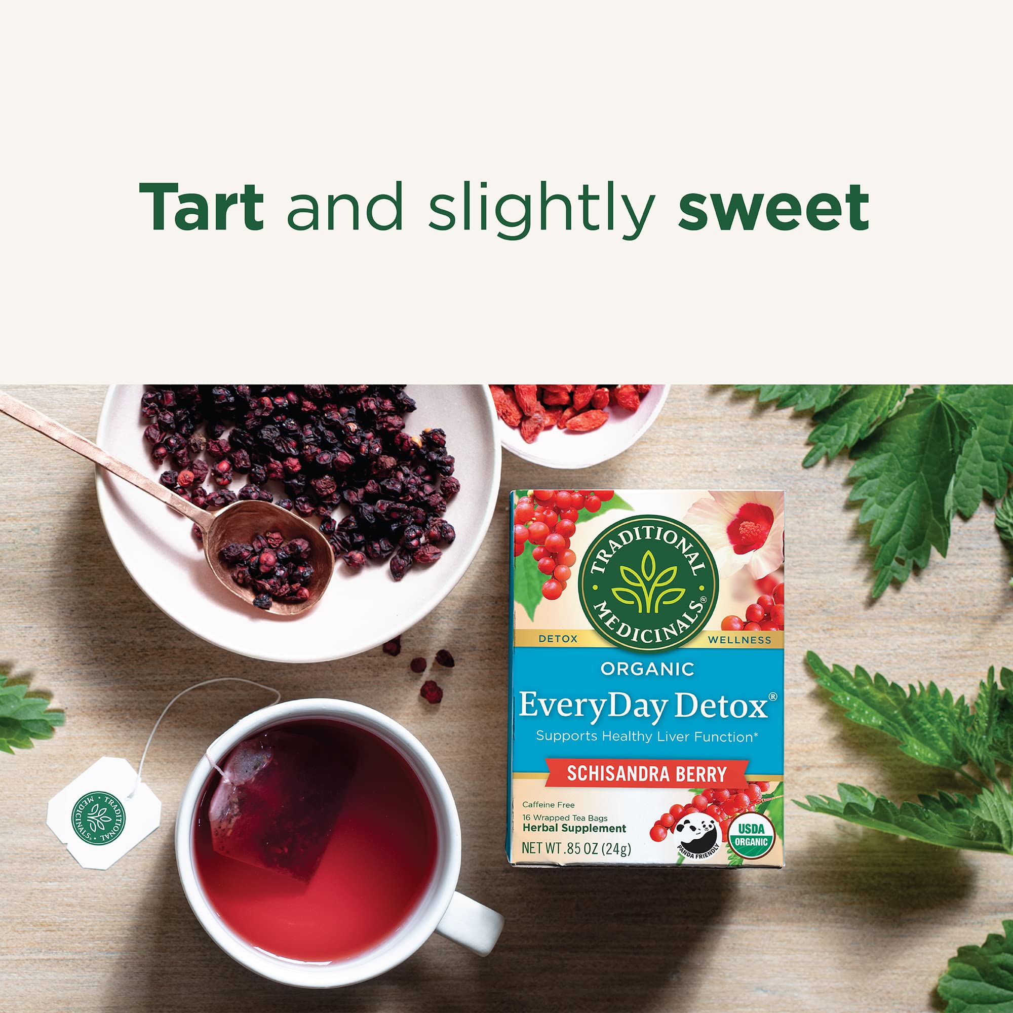 Organic Schisandra Berry Detox Tea by Traditional Medicinals - Supports Liver Health & Natural Cleansing (96 Tea Bags, 6 Pack) - Perfect for Daily Wellness & Detox Routines