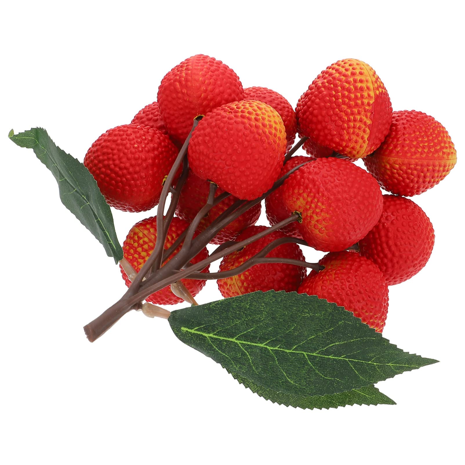 Toyvian Artificial Fruit Decor - Fake Banana, Pear, Strawberry & Lychee - Realistic Simulation Fruits for Home, Kitchen, Party & Wedding Decoration