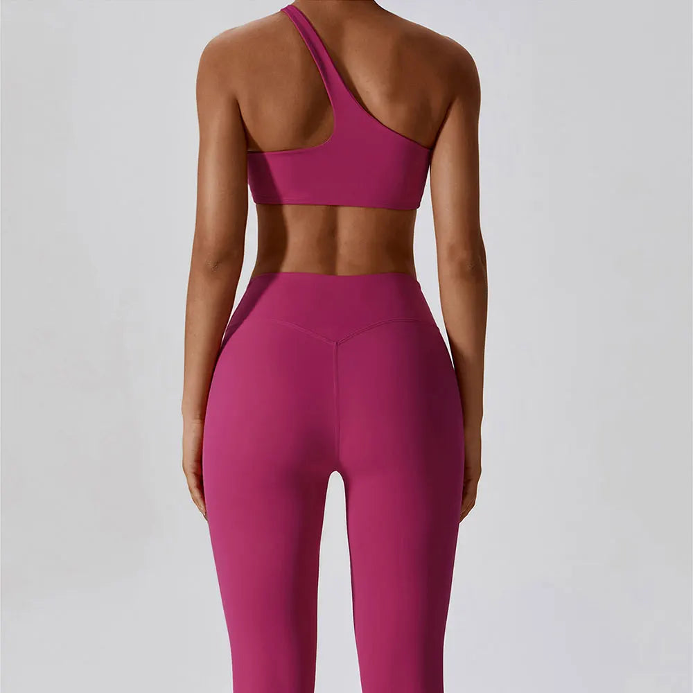 2 Piece Yoga Outfit for Women - High Waist Leggings & Push Up Sports Bra Set - Gym Fitness Workout Clothes - Perfect for Yoga, Pilates & Home Exercise