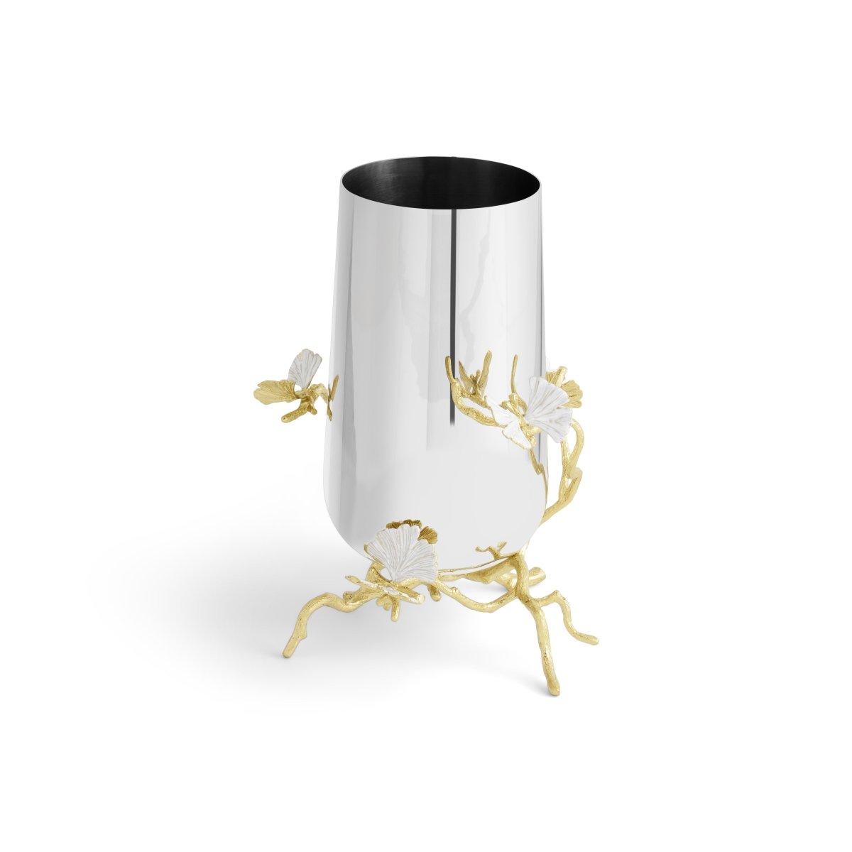 Butterfly Ginkgo Gold Vase - Elegant Home Decor for Living Room, Wedding Centerpiece, Luxury Gift Idea