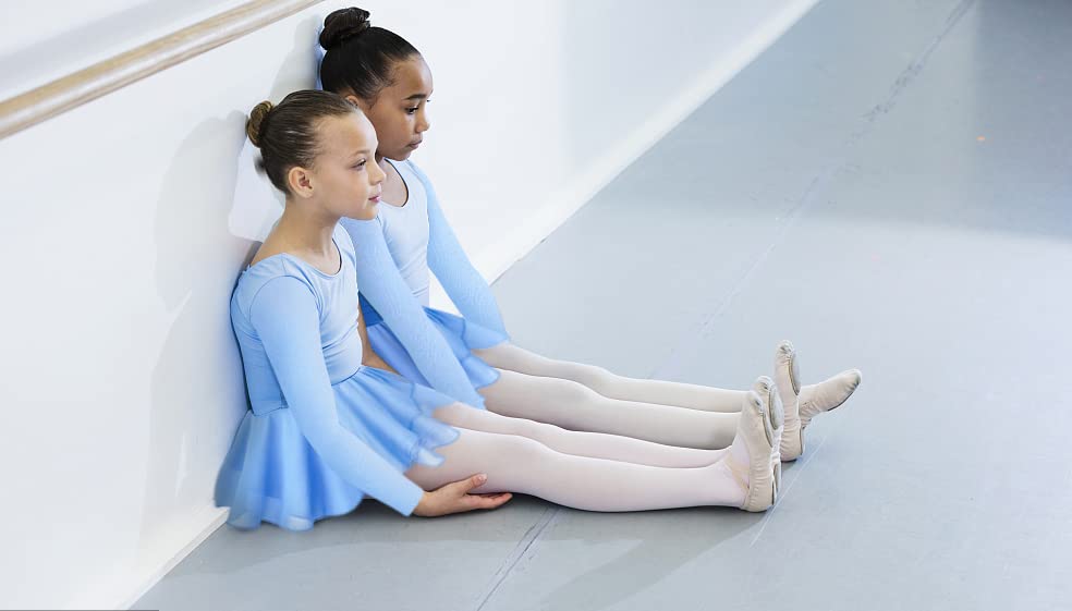 DANSHOW Girls' Ballet Leotard with Flutter Sleeves & Petal Skirt - Back Bowknot - Dancewear for Ballet Class, Recital & Performance - Toddler to Kids Ballet Outfit
