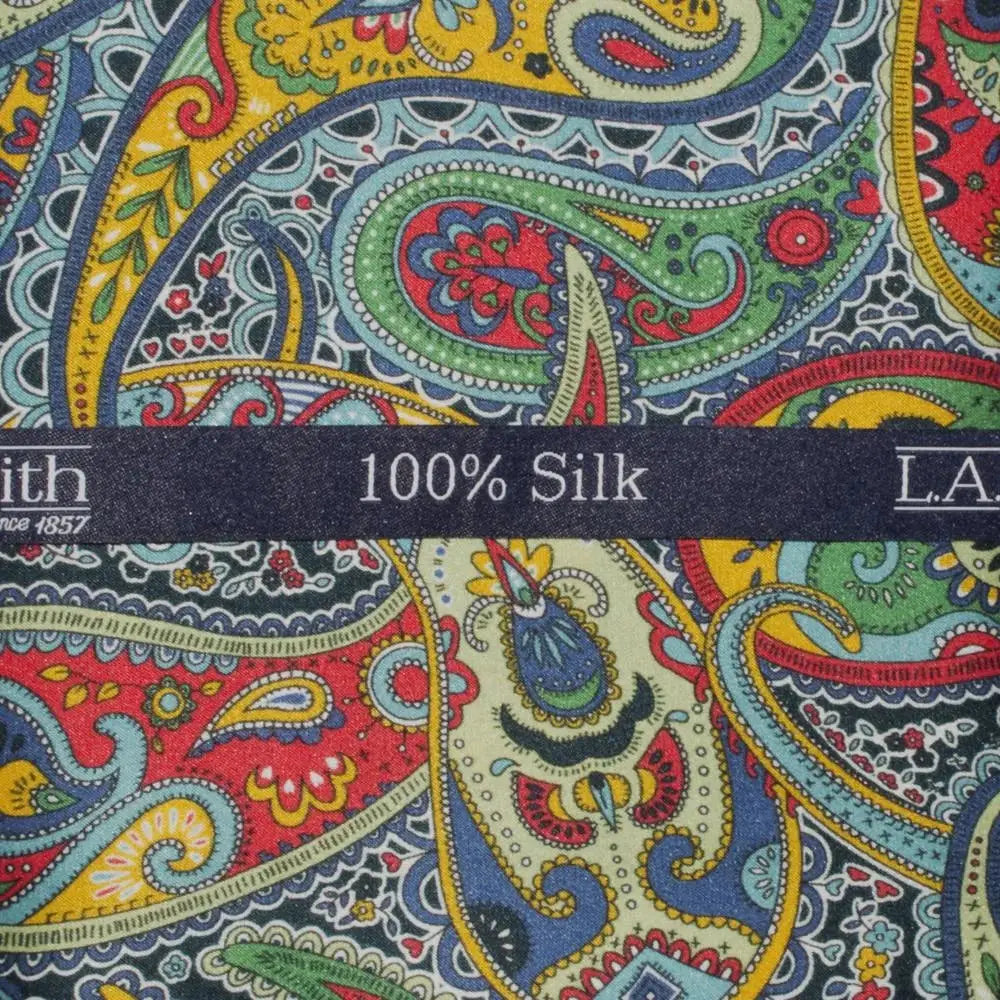 L A Smith Red Silk Hank Made With Liberty Fabric - Premium Handkerchief for Weddings, Gifts & Special Occasions