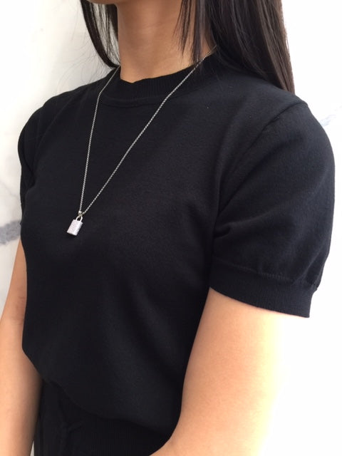 Stylish Silver Pave Padlock Pendant Necklace - Perfect for Everyday Wear, Gifts & Special Occasions