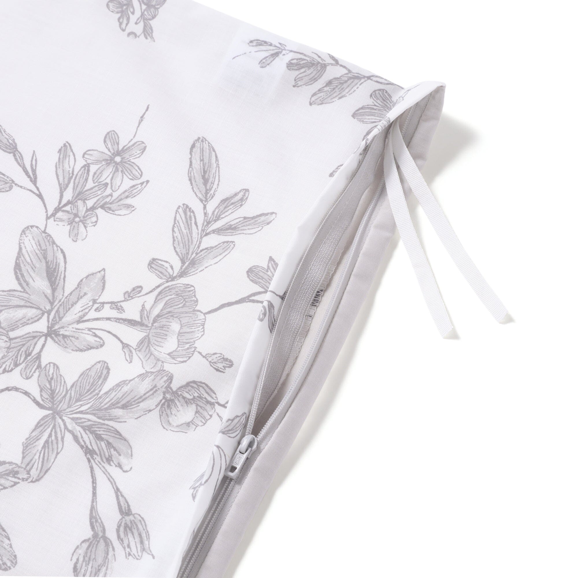 Classic Floral Duvet Cover Set Double Size Grey - Soft & Breathable Bedding for Cozy Bedroom Decor