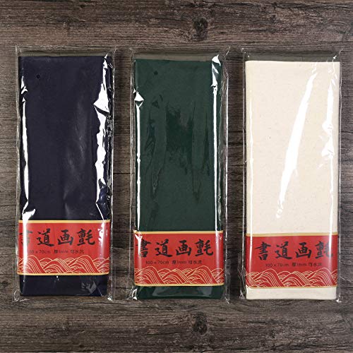 Premium Chinese Calligraphy Mat - Sumi Drawing & Painting Felt Desk Pad - Washable Thin Wool Felt (White, 39.3