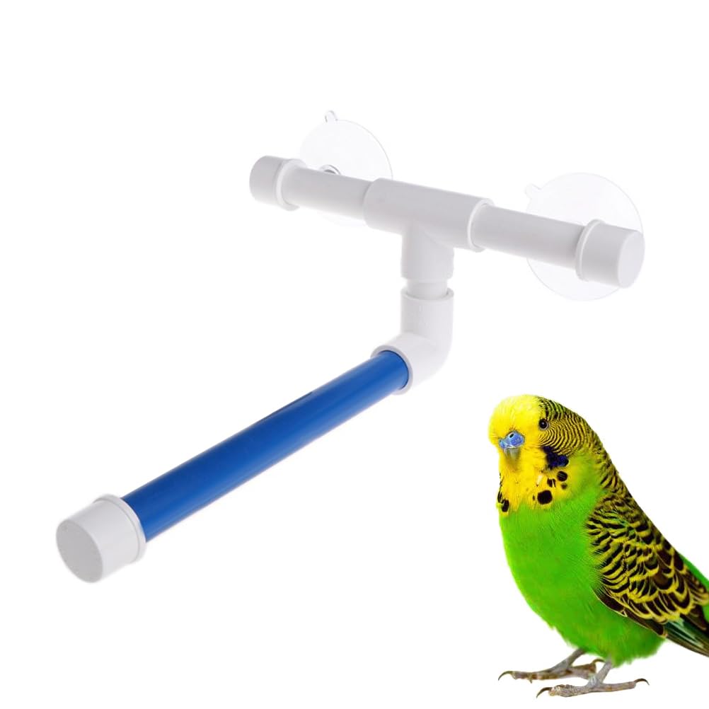 Balacoo 3-Piece Parrot Shower Perch Set - Suction Cup Bird Stand for Bathing & Play | Window/Wall Mounted Perch for Parakeets, Budgies, Cockatoos & Cockatiels | Perfect for Bath Time, Playtime & Cage-Free Relaxation