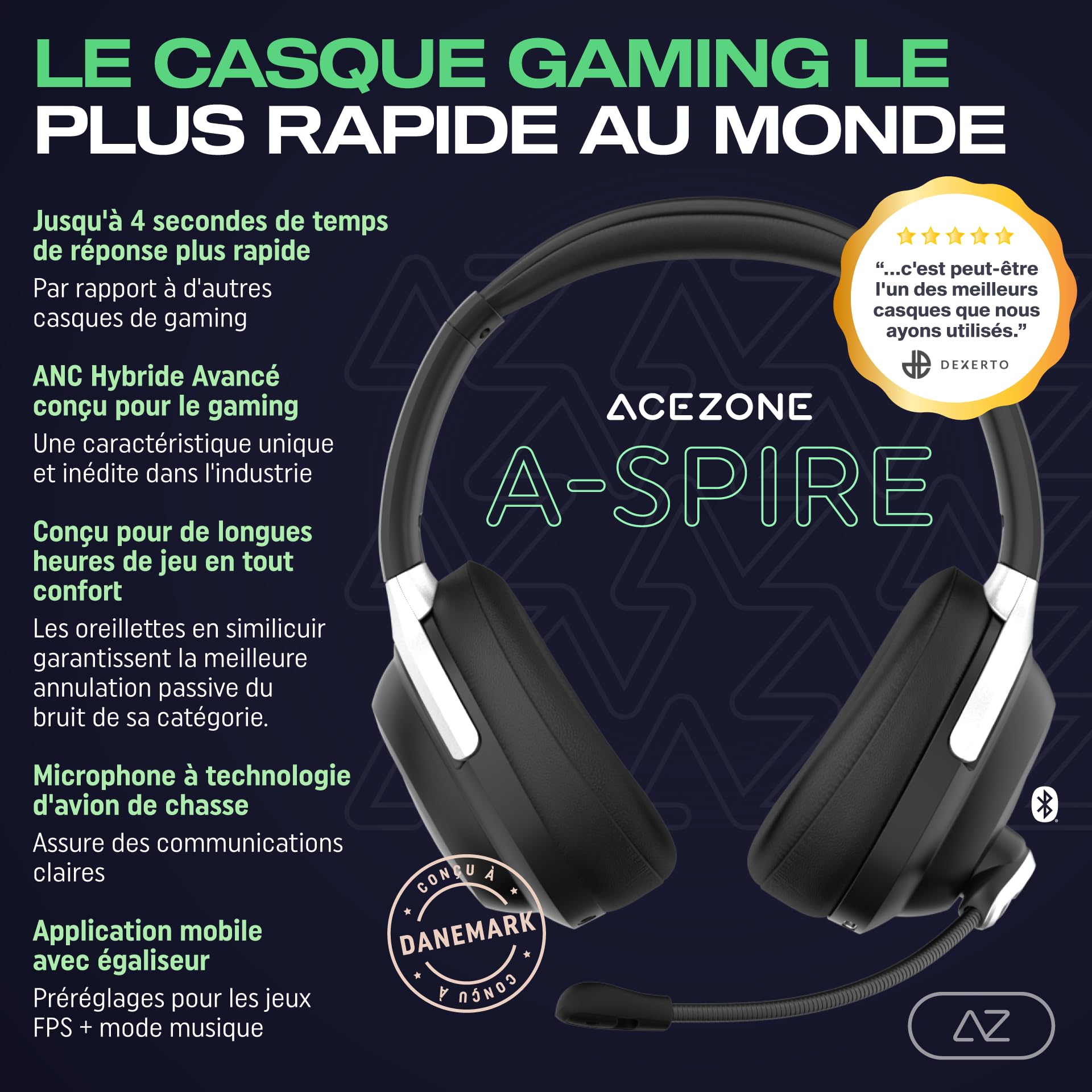 A-Spire Hybrid ANC Gaming Headset with Active Noise Cancellation - Enhanced Speech Noise-Canceling Microphone - Compatible with PC, PS4, PS5, Xbox Series X/S, Nintendo Switch & Mobile - Perfect for Gaming, Streaming & Remote Work