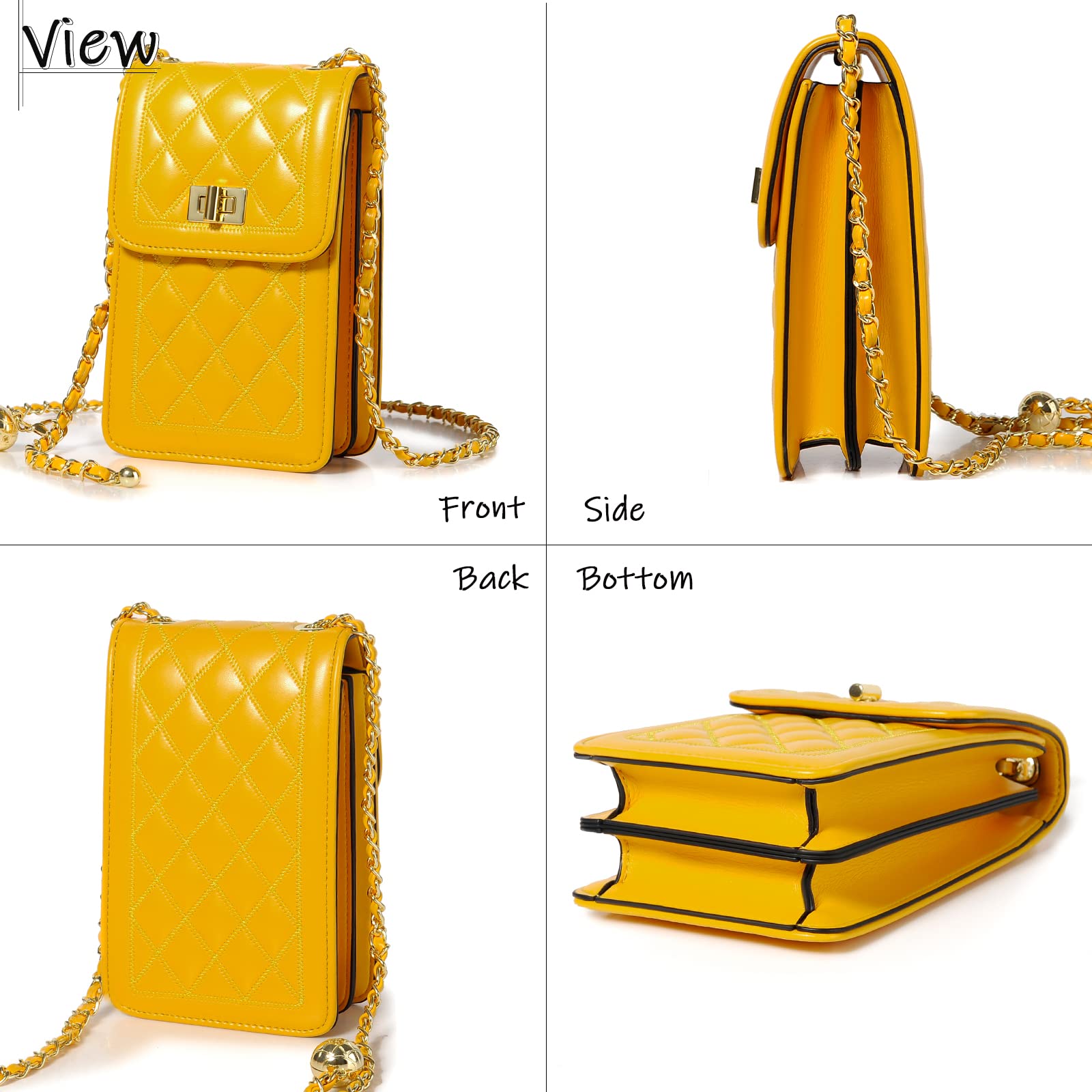 FSD.WG Women's Small Crossbody Leather Phone Purse - Mini Messenger Shoulder Bag with Wallet - Perfect for Daily Use, Travel & Shopping