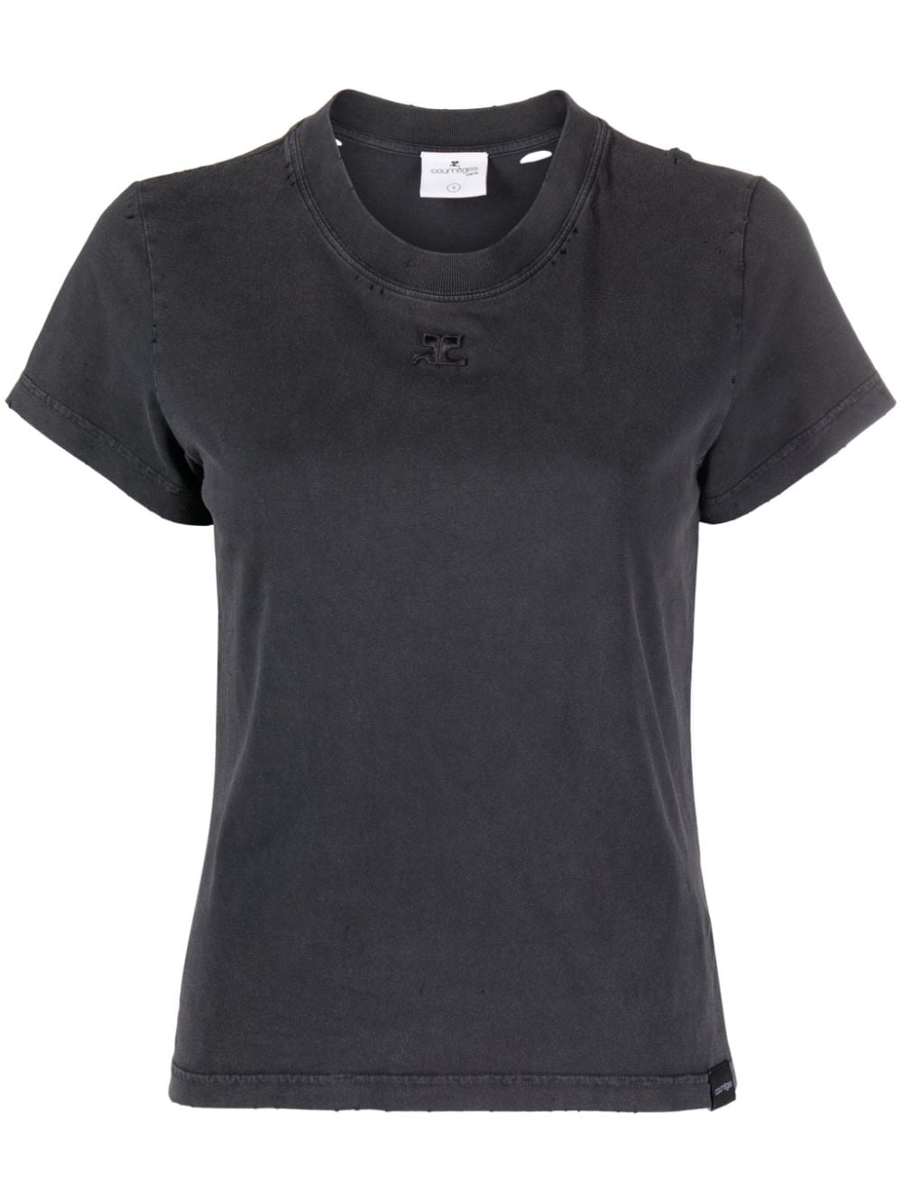 Courreges Premium Pre-Washed T-Shirts & Polos for Men - Soft Grey Cotton Casual Wear for Everyday Comfort & Style | Perfect for Work, Travel & Leisure