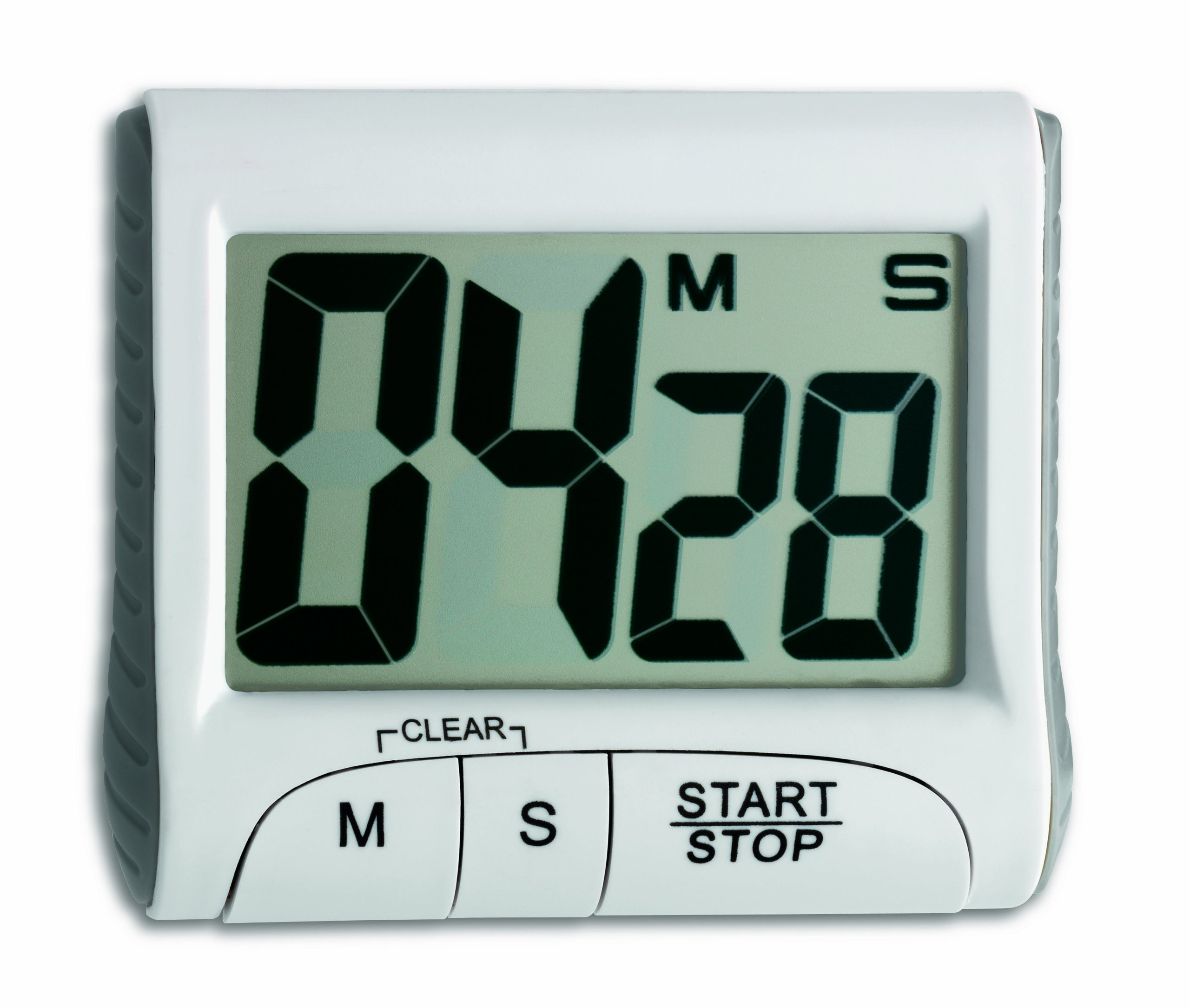 TFA 38.2021 Digital Timer with Stopwatch - White | Countdown & Alarm Function for Kitchen, Gym, Classroom, and Office Use