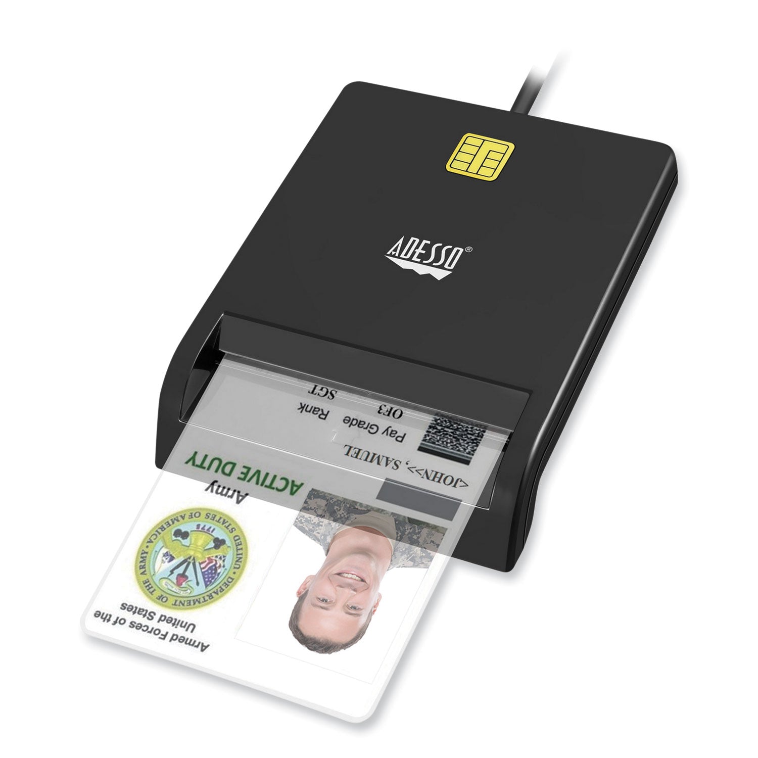 Adesso SCR 100 USB Smart Card Reader - Secure & Fast Contactless Chip Card Reader for Banking, ID Verification & Digital Signatures | Perfect for Online Banking, Government Services & Office Security