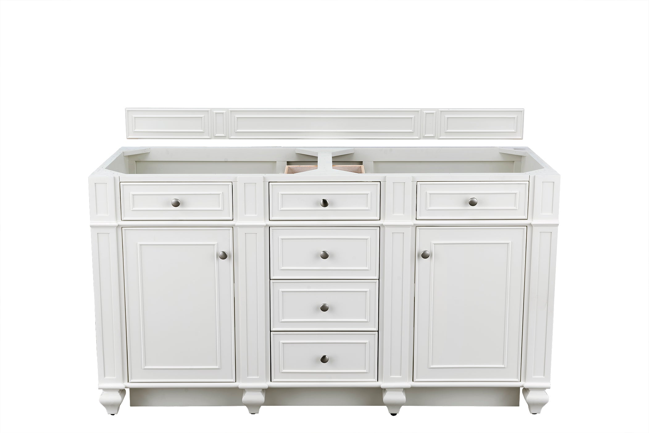 Bristol 60-Inch Double Sink Bathroom Vanity in Bright White - Perfect for Master Bathroom Remodeling & Modern Home Decor