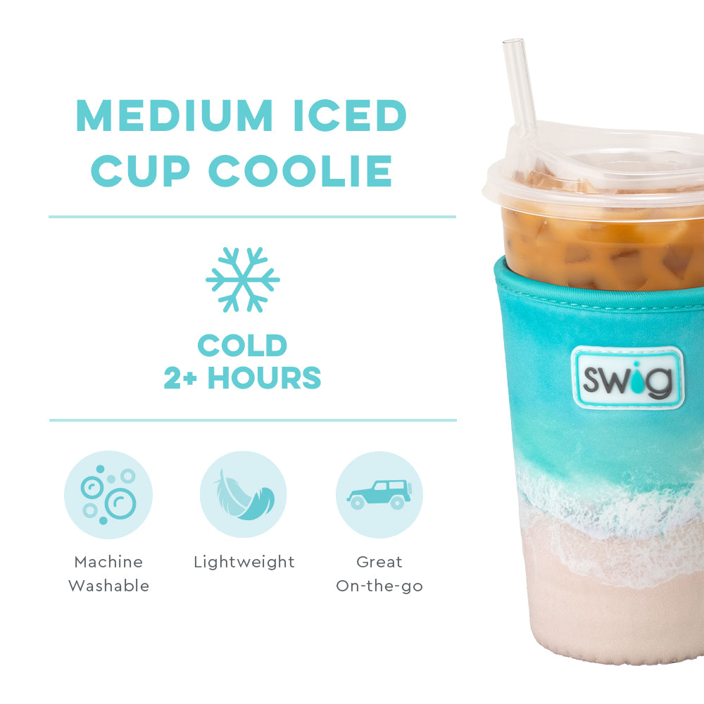 High Tide Medium Iced Cup Coolie - Insulated Beverage Sleeve for Cold Drinks, Perfect for Iced Coffee, Smoothies and Summer Parties