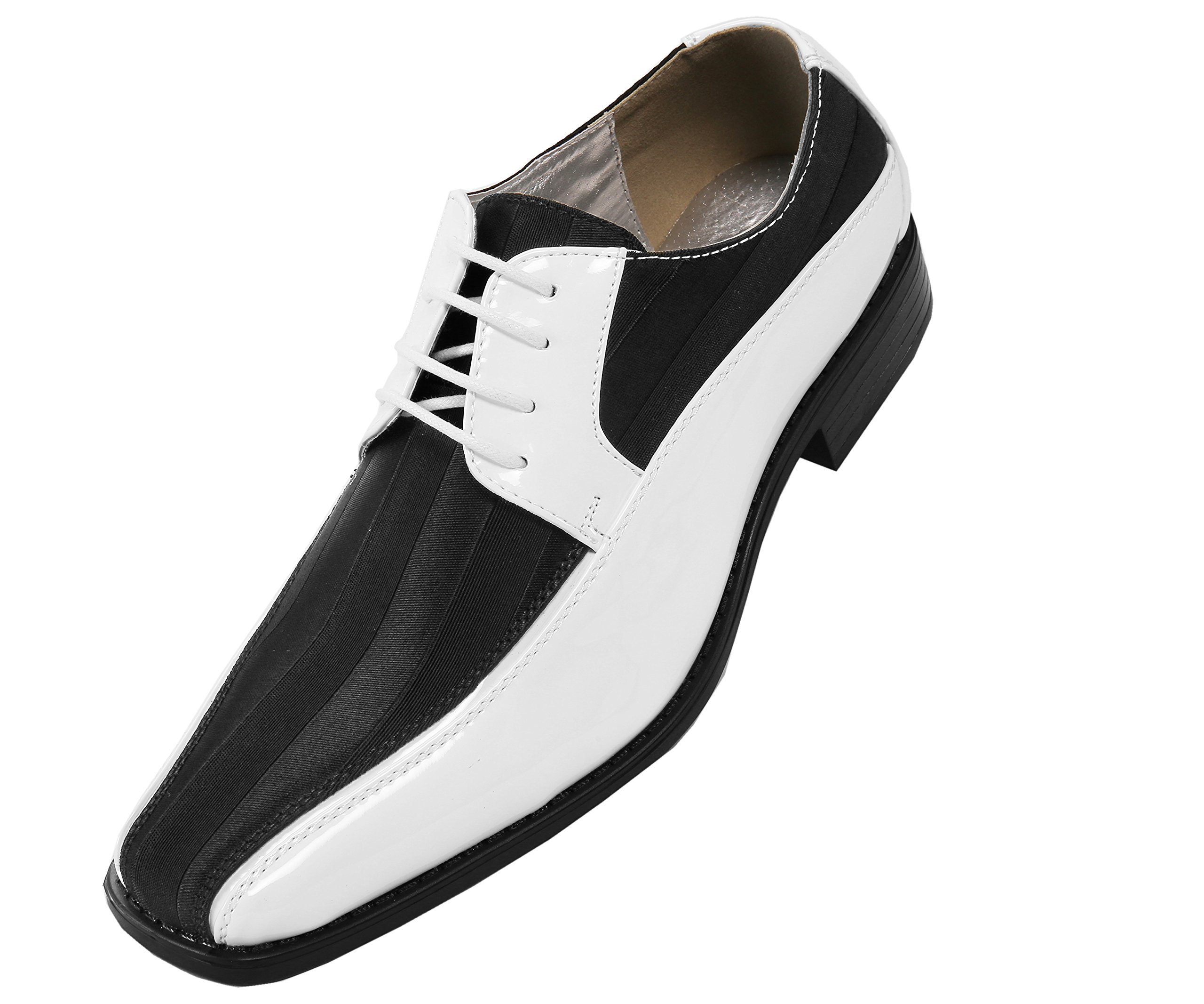 Amali et.al Avant Men's Dress Shoes - Classic Oxford Formal Shoes for Business & Weddings - Satin Lace-Up Tuxedo Shoes for Men - Perfect for Office, Prom & Special Occasions