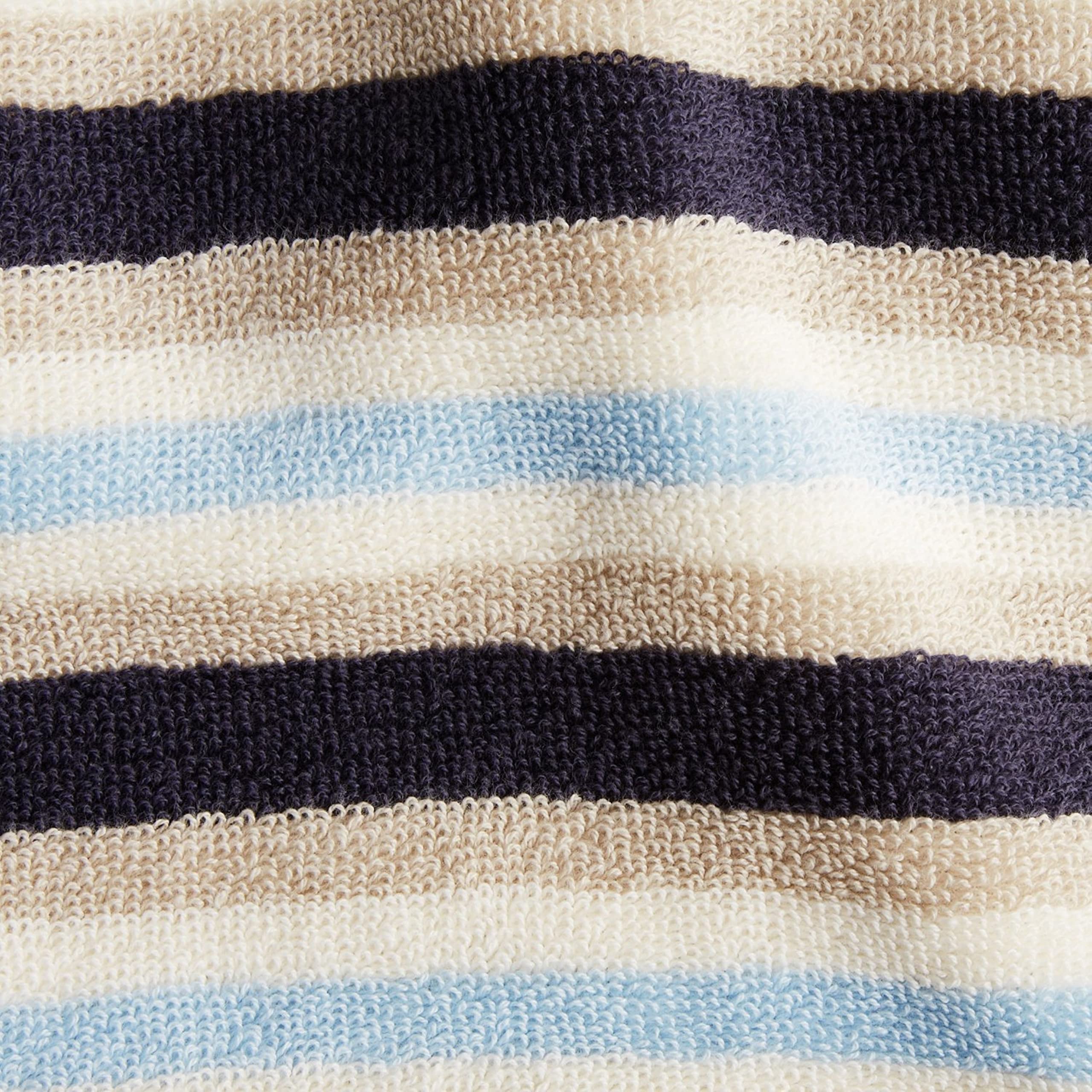 Premium 2-Piece Striped Bath Towel Set - 100% Combed Cotton, Soft & Absorbent, Luxury Spa & Hotel Quality - Perfect for Bathroom, Pool, Beach & Gift Giving (Blue)