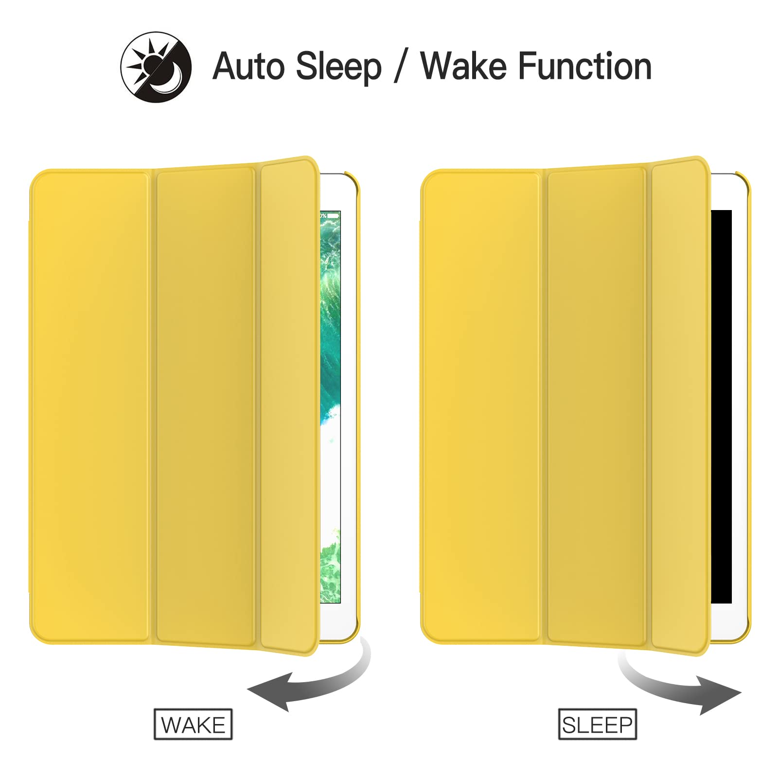 JETech Protective Case for iPad Pro 10.5-Inch & iPad Air 3 (2019 3rd Gen) - Shockproof Hard Back Shell with Soft-Touch Finish, Auto Wake/Sleep Stand Cover in Yellow - Perfect for Work, Travel & Home Use