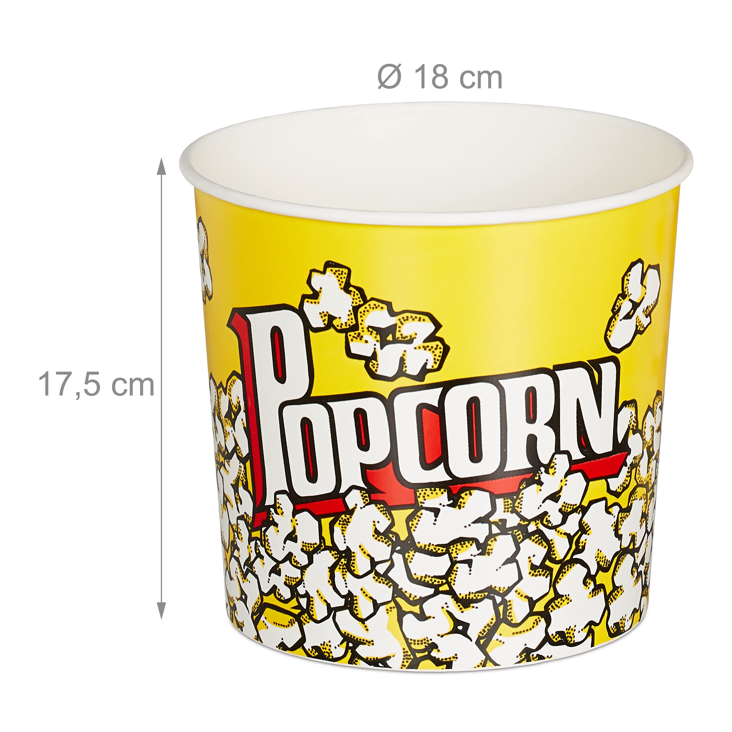 6-Pack Retro Yellow Plastic Popcorn Buckets - 2.8L Reusable Snack Containers for Movies, Parties & Home Theater - Durable Candy & Sweets Storage