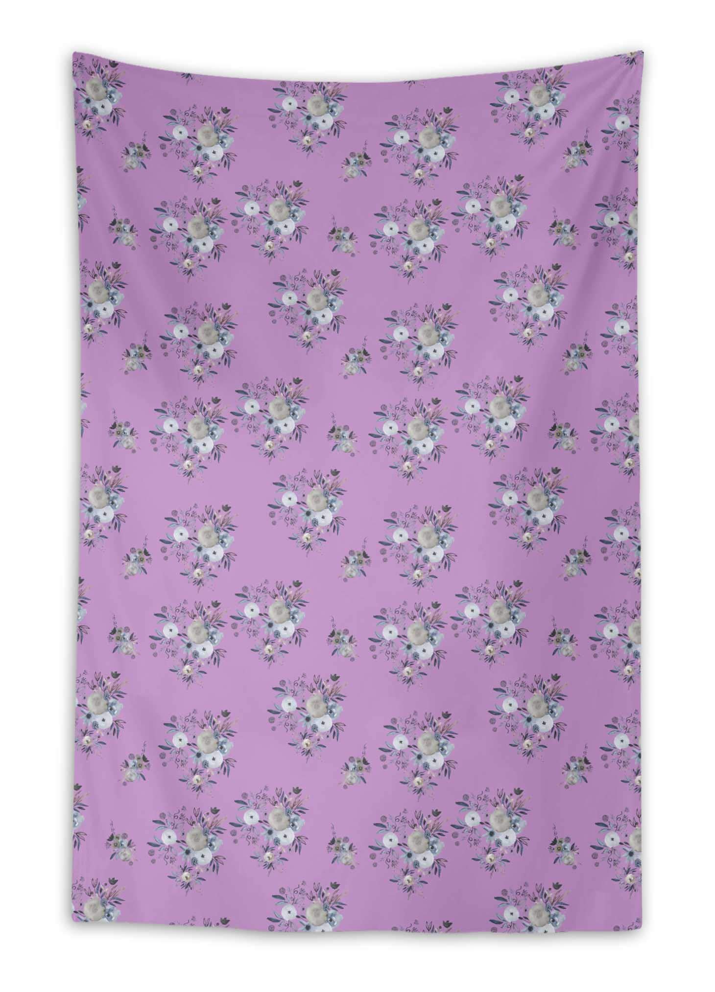 Vibrant Purple Anemone & Tulip Floral Wall Tapestry - 58x58 Inch Boho Chic Dorm Room Decor, Living Room Hanging Art, Bedroom Aesthetic Backdrop | Perfect for College Dorm, Apartment, Home Decoration & Photo Shoot Background