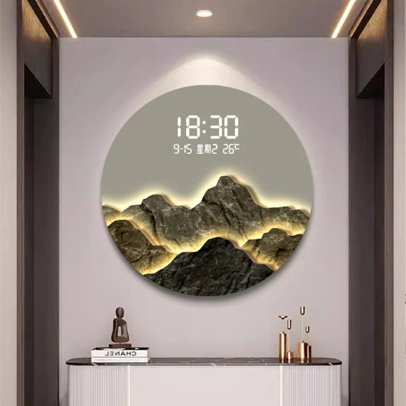 Nordic Wall Clock - Modern Minimalist Wooden Round Wall Clock for Living Room, Bedroom, Office - Silent Non-Ticking Quartz Movement - Perfect Home Decor Gift (12 inch)