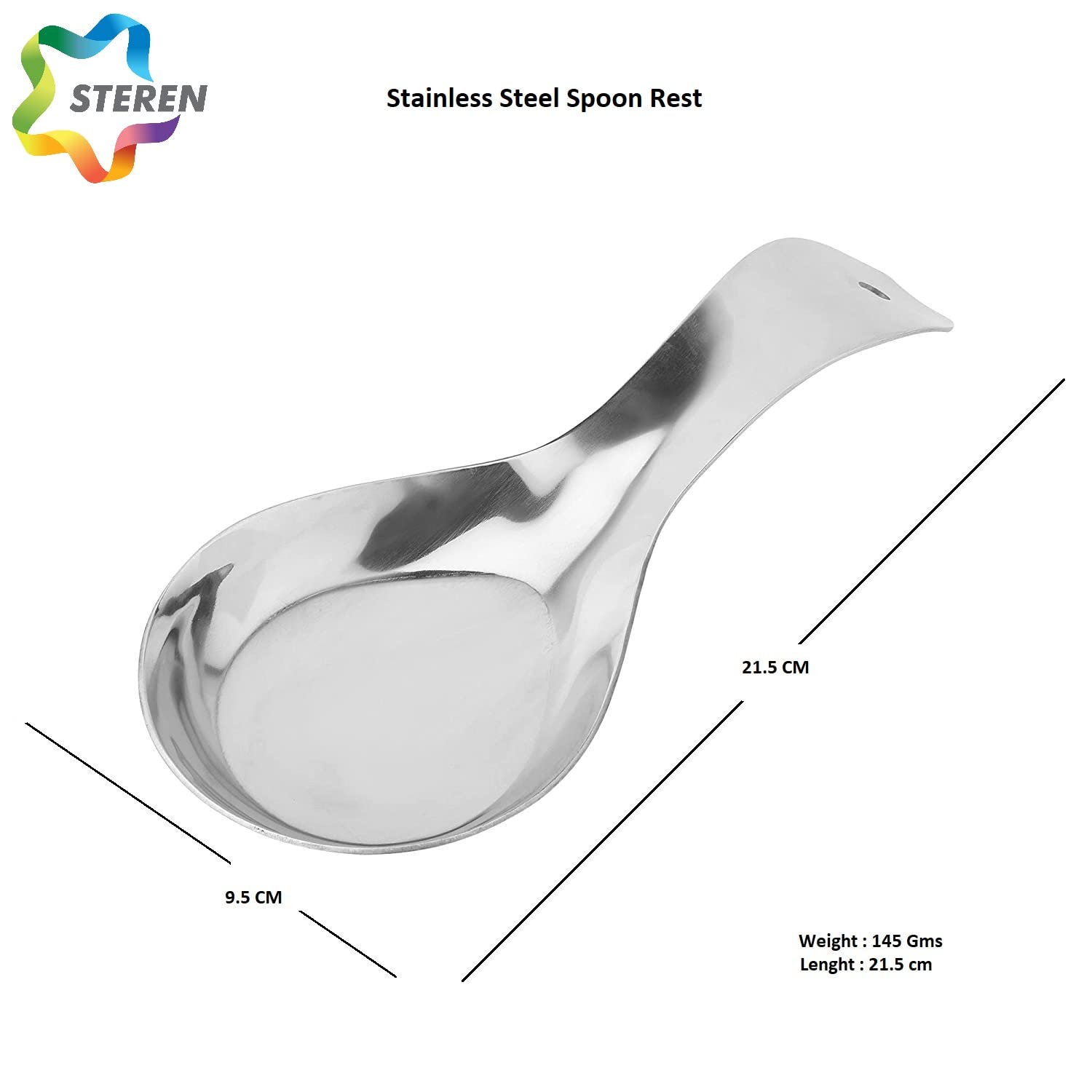 Stainless Steel Spoon Rest for Cooking & Serving - Large Size (Pack of 1) | Durable Kitchen Utensil Holder | Perfect for Stovetop, Countertop & Dining Table Use