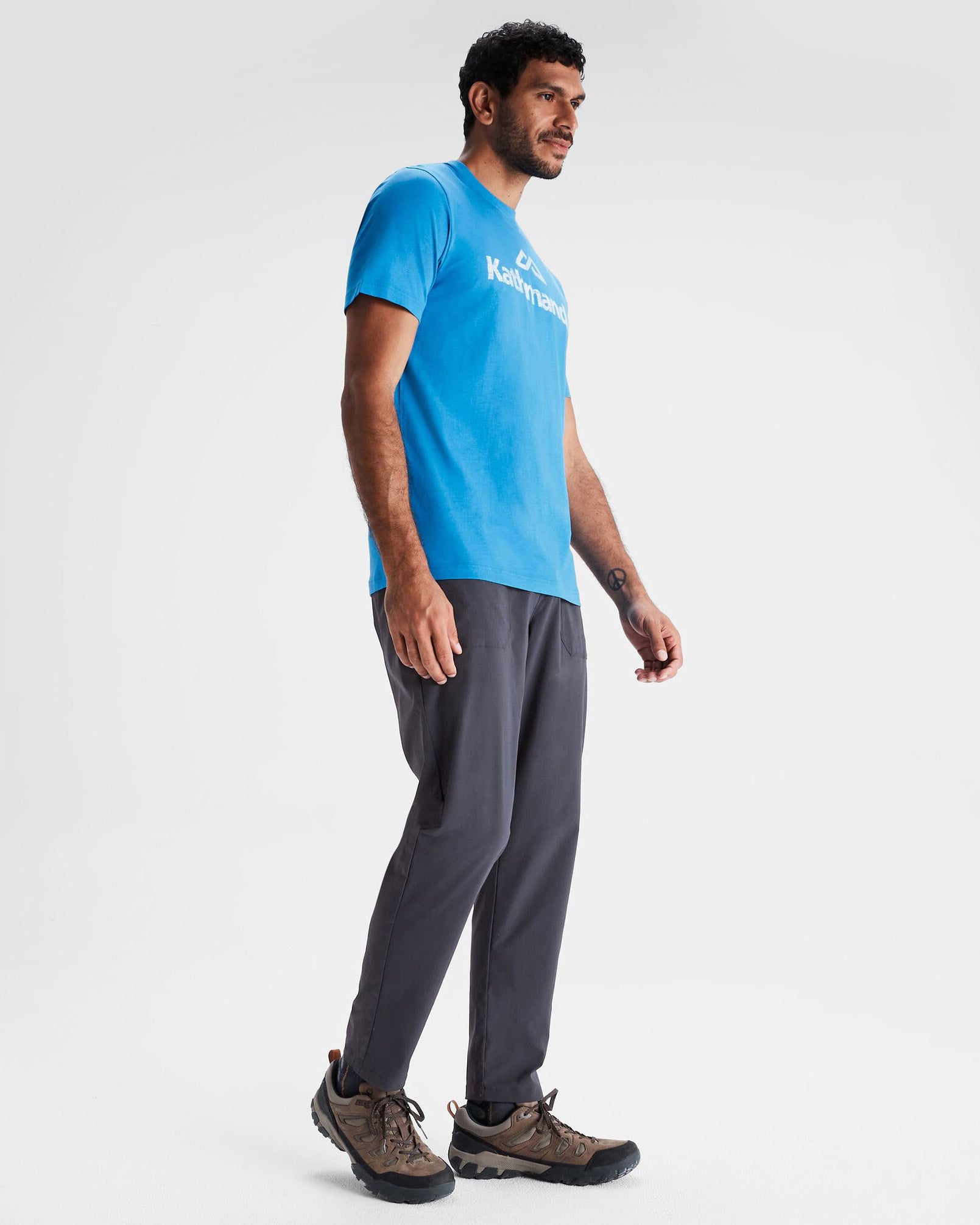 Men's Premium Organic Cotton T-Shirt with Logo - Soft & Breathable Sea Blue Tee for Casual Wear, Gym & Everyday Outfits