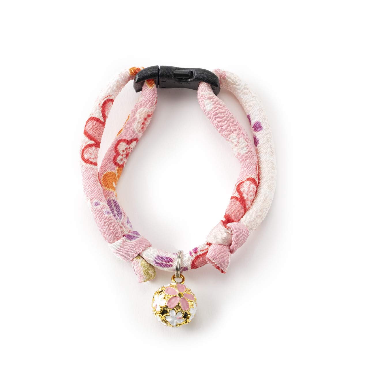 Premium Japanese Chirimen Sakura Cat Collar - Soft Pink Silk Pet Collar with Adjustable Buckle | Perfect for Special Occasions, Photo Shoots & Everyday Wear