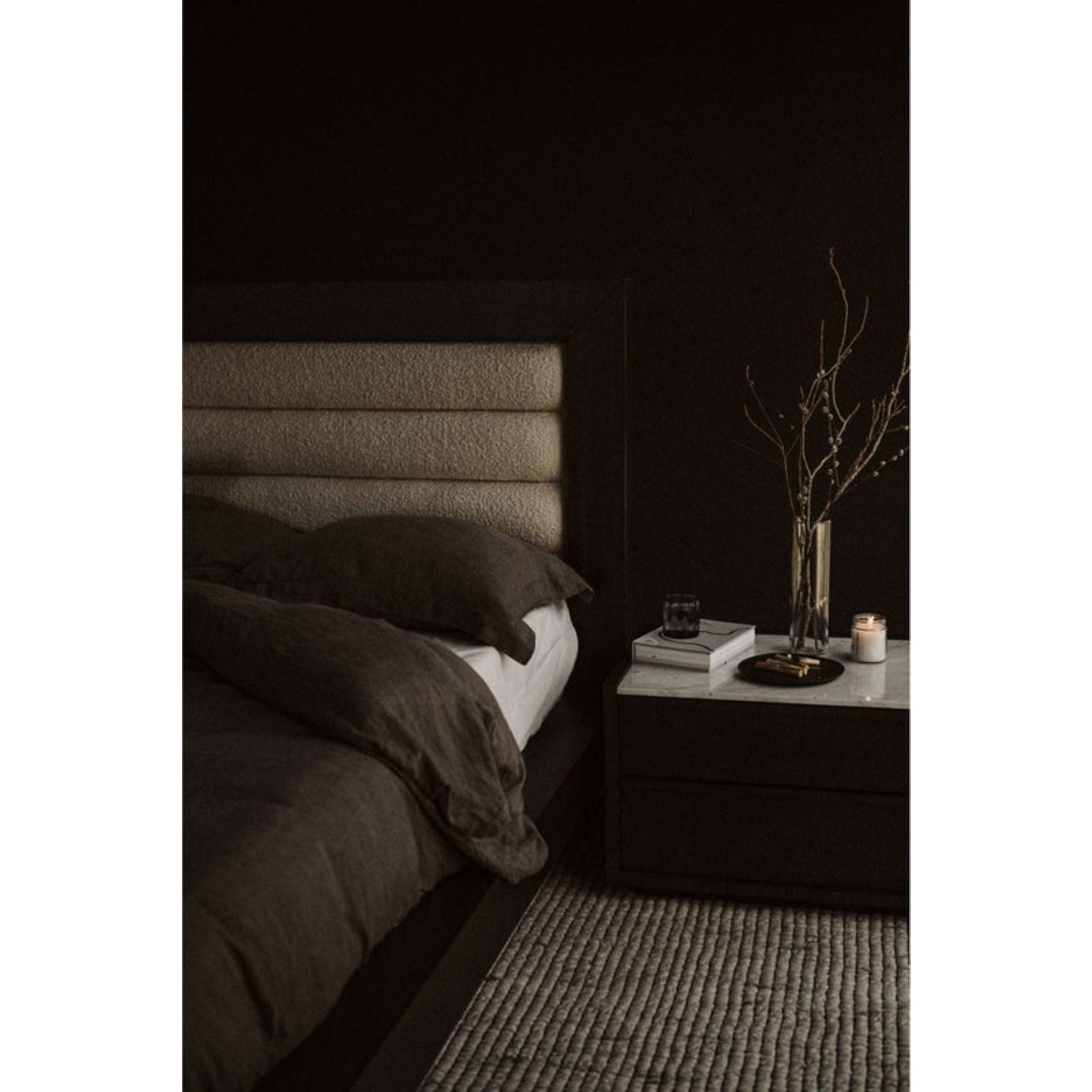 Ashcroft Platform Bed Frame - Dark Grey Queen Size, Modern Minimalist Bedroom Furniture for Small Spaces & Apartments