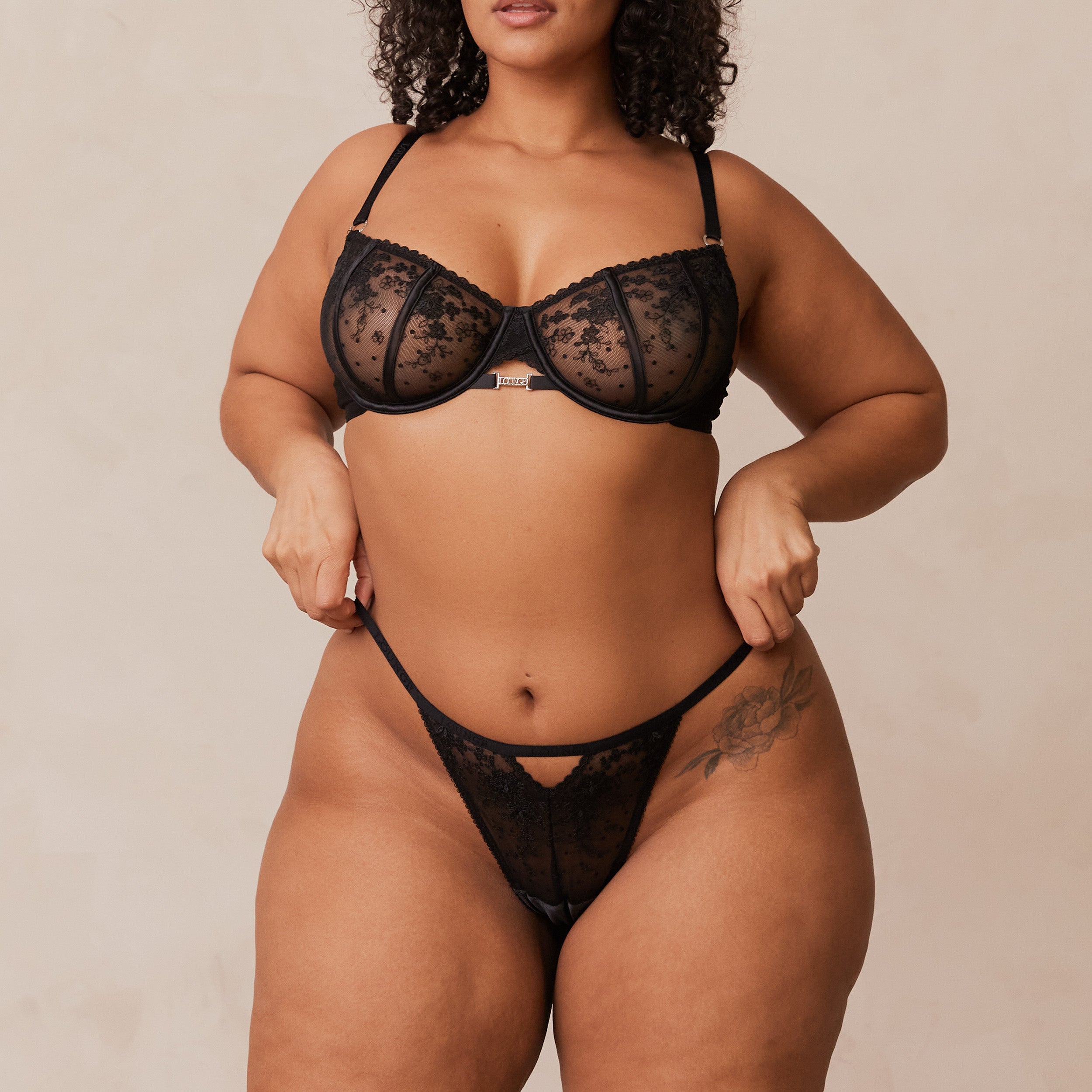 Flirt Balcony Bra - Sexy Lace Underwire Push Up Bra for Women, Black | Perfect for Date Night, Valentine's Day & Special Occasions