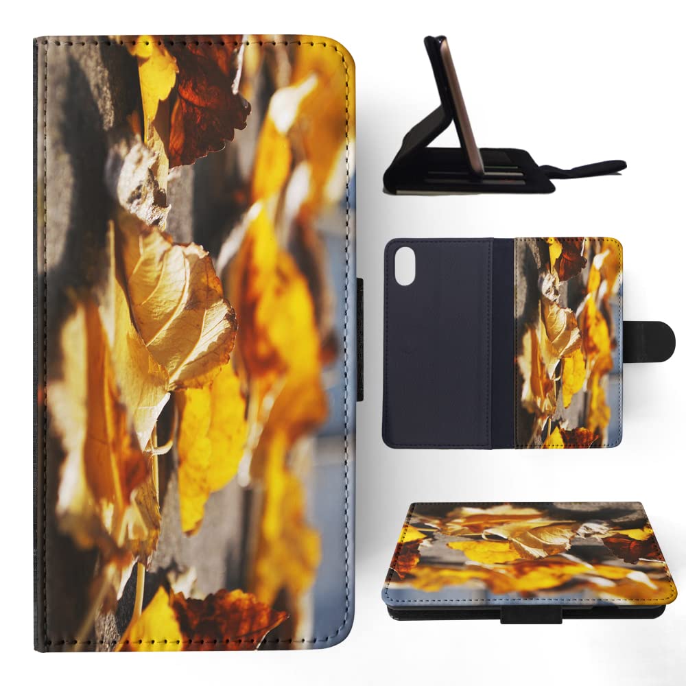 Stylish Autumn Tree Leaves Flip Wallet Phone Case for Apple iPhone X & Xs - Perfect for Fall Fashion and Everyday Use