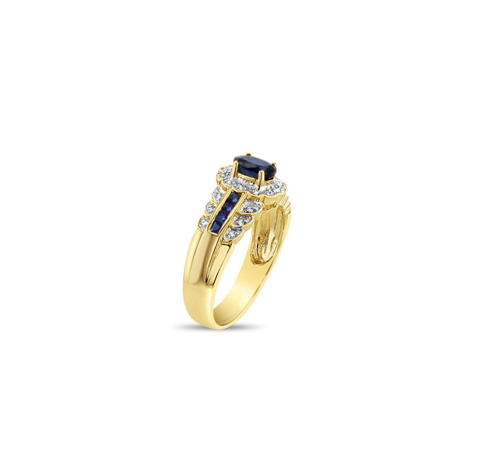 Exquisite Oval Sapphire Ring with Diamond Halo & Accents - Perfect for Engagement, Anniversary & Special Occasions