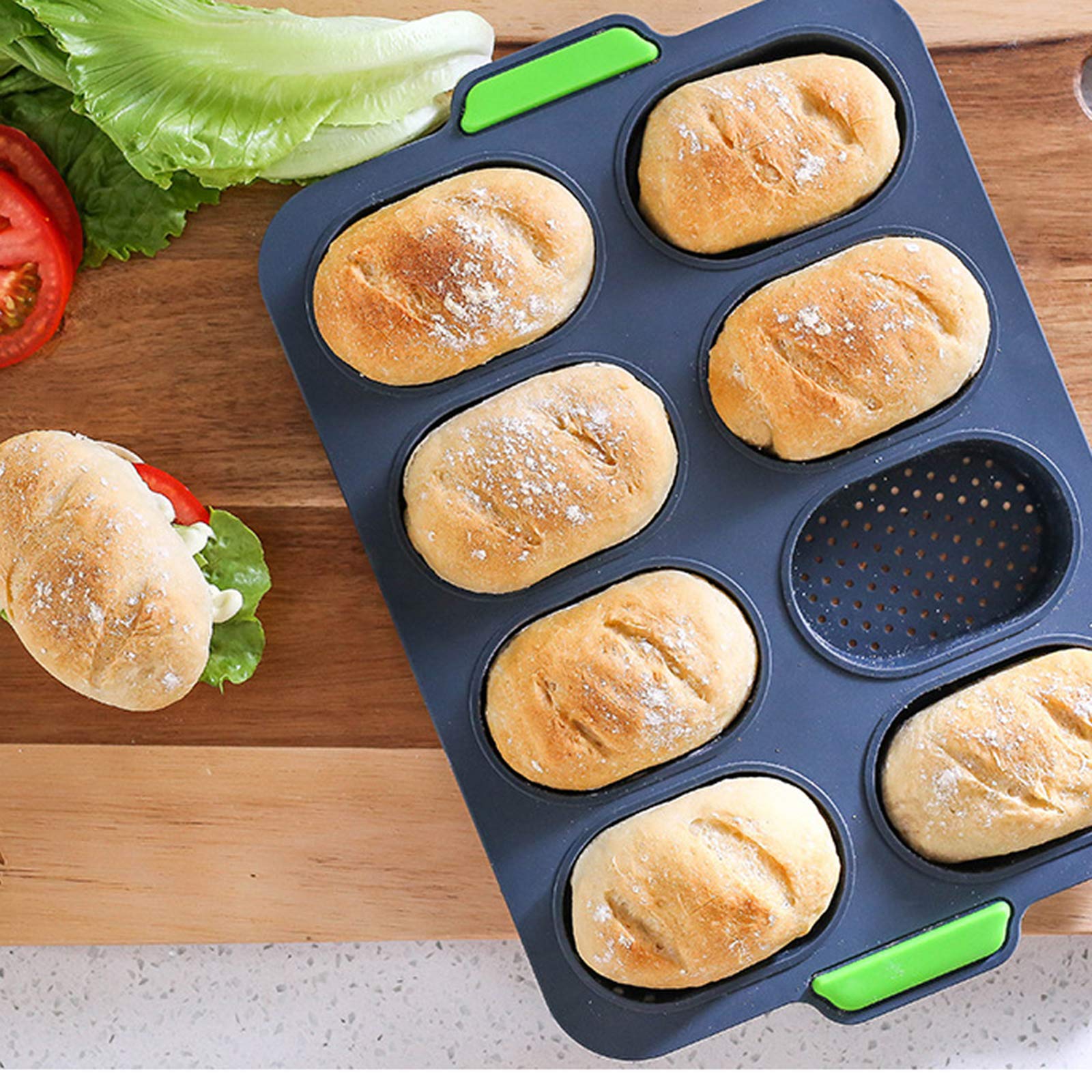 Non-Stick Silicone Mini Baguette Baking Tray - French Bread Baking Mold for 8 Loaves, Perfect for Home Baking, Bread Making & DIY Kitchen Gifts | Ideal for French Bread, Baguettes & Artisan Loaves