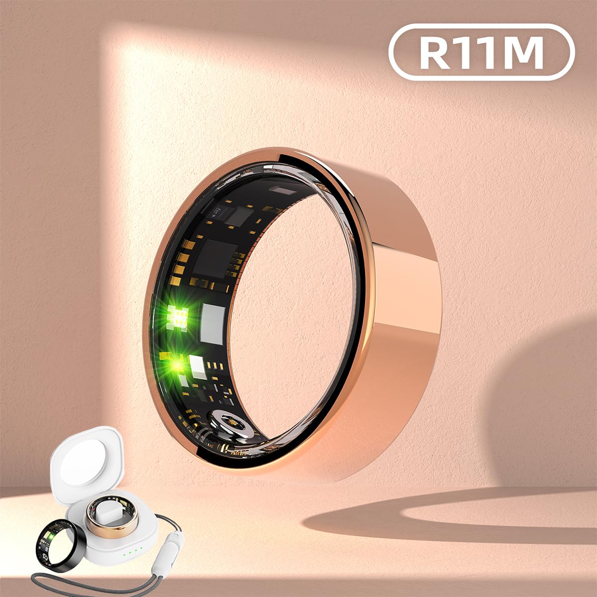 Smart Ring for Women & Men - Fitness Tracker with Heart Rate Monitor, Sleep Tracking, Step Counter, Calorie & Distance Measurement - IP68 Waterproof Activity Ring (Black, Size 10) - Perfect for Workouts, Sleep Analysis & Daily Health Monitoring
