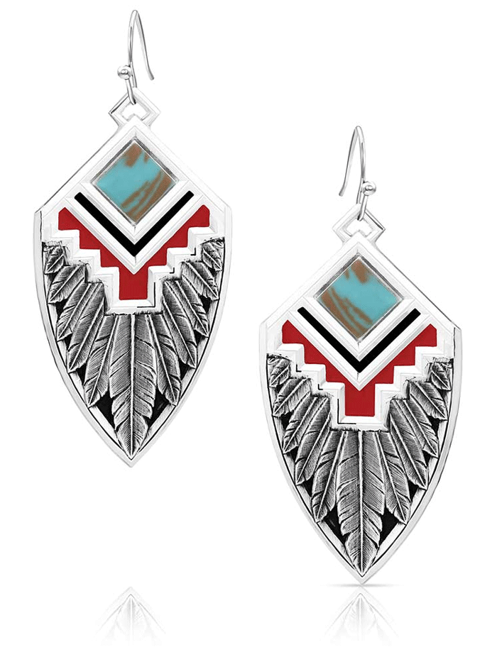 Montana Silversmiths AMER6059 Southwest Aura Sterling Silver Earrings for Women | Handmade in USA | Perfect for Western Fashion, Boho Style & Special Occasions