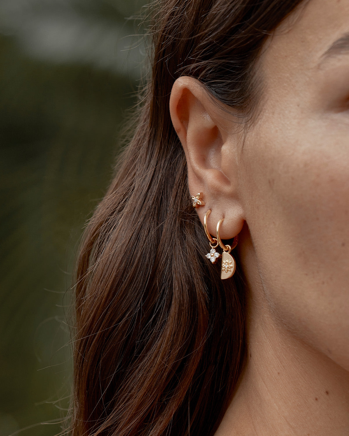 18K Gold Vermeil Lotus Hoop Earrings for Women - Elegant Floral Dangle Earrings for Party, Wedding & Everyday Wear