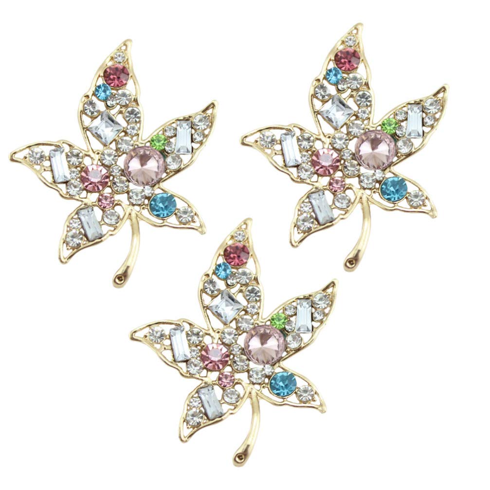 UKCOCO 3-Piece Rhinestone Maple Leaf Phone Case Charms - Flatback Embellishment Decor for iPhone Samsung Galaxy - Perfect for DIY Phone Case Decoration & Gift Accessories