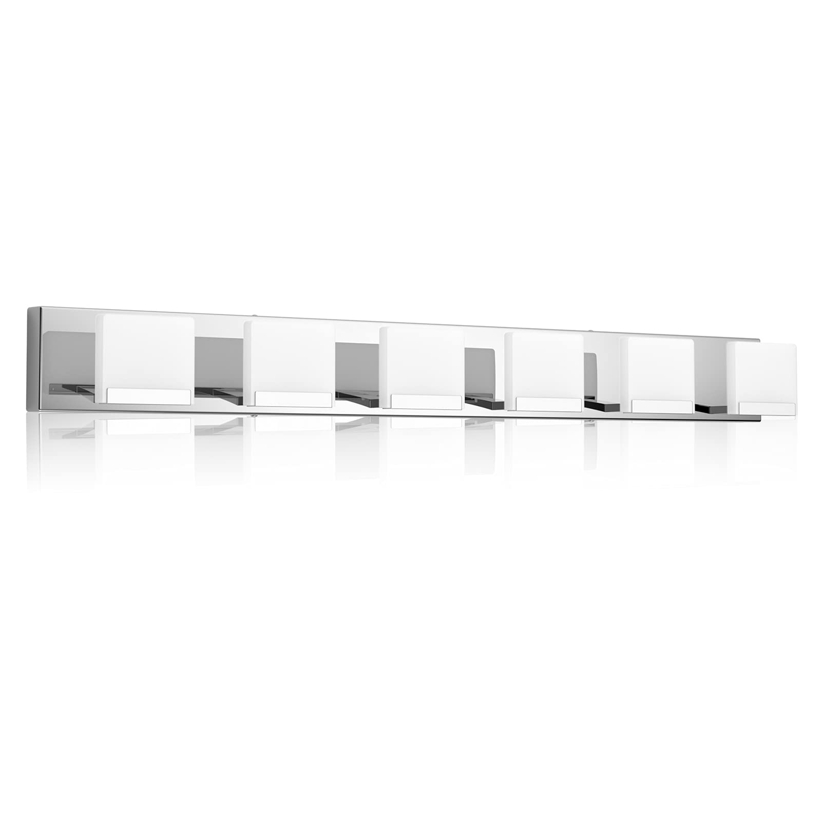 Ralbay 6-Light LED Modern Vanity Light - Acrylic & Stainless Steel Bathroom Lighting Fixture for Mirror, Makeup Area & Dressing Room