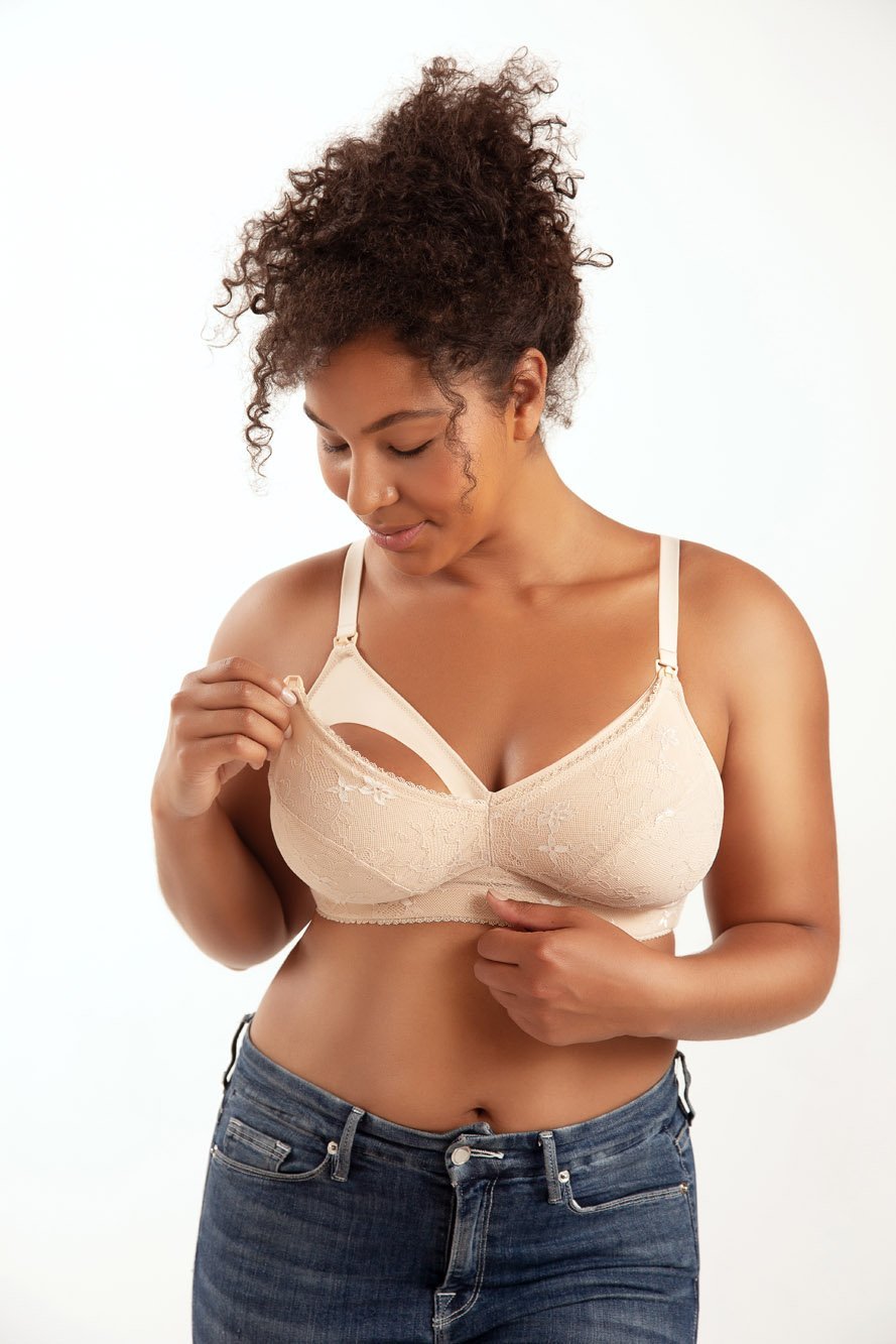Parfait Rain Nursing Wire Free Bra - Comfortable Maternity & Nursing Bra in Porcelain for Breastfeeding Moms - Perfect for Daily Wear, Sleep & Postpartum Recovery