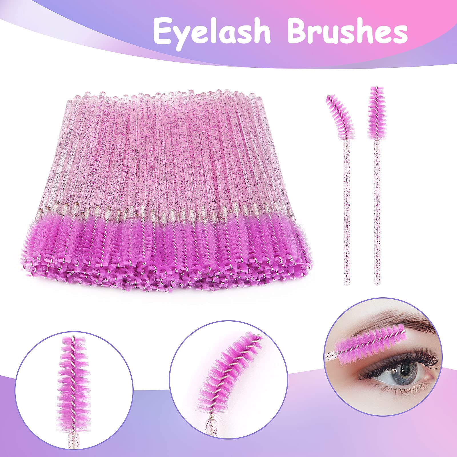 175-Piece Eyelash Extension Packaging Kit - 30 Empty Lash Boxes, 30 False Eyelash Trays, 15 Tweezers & 100 Disposable Mascara Wands (Purple) | Professional Salon Supplies & DIY Lash Extension Accessories