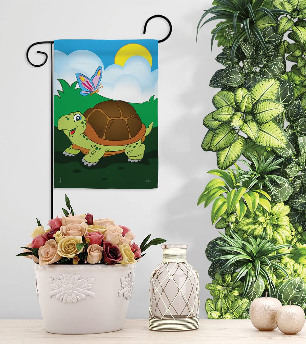 Turtle Garden Flag Set - Double-Sided Animal Decor for Yard & Home