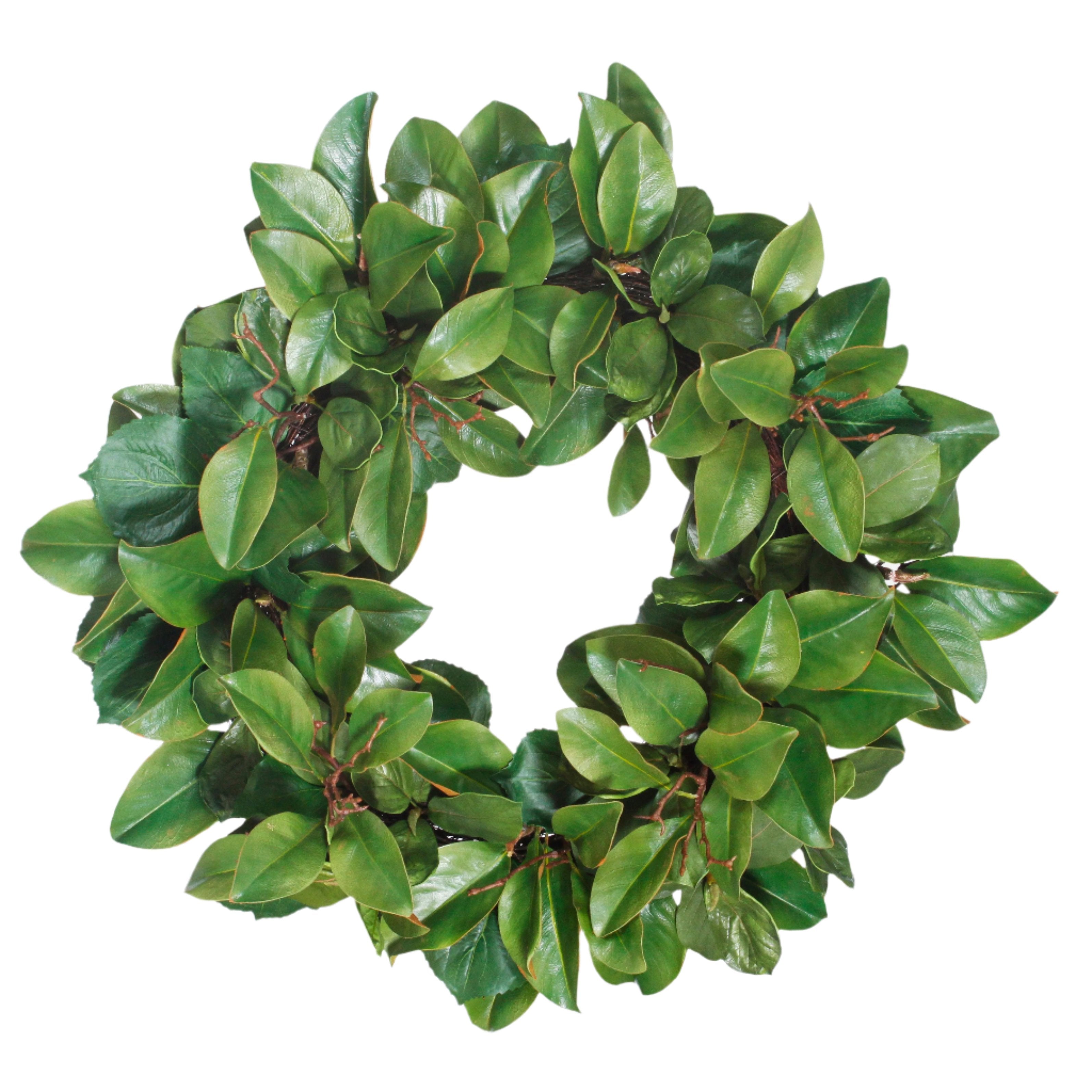 Magnolia Leaf Wreath - 30 Inch Artificial Faux Greenery Wreath for Front Door, Wall Decor, Wedding, and Home Decoration