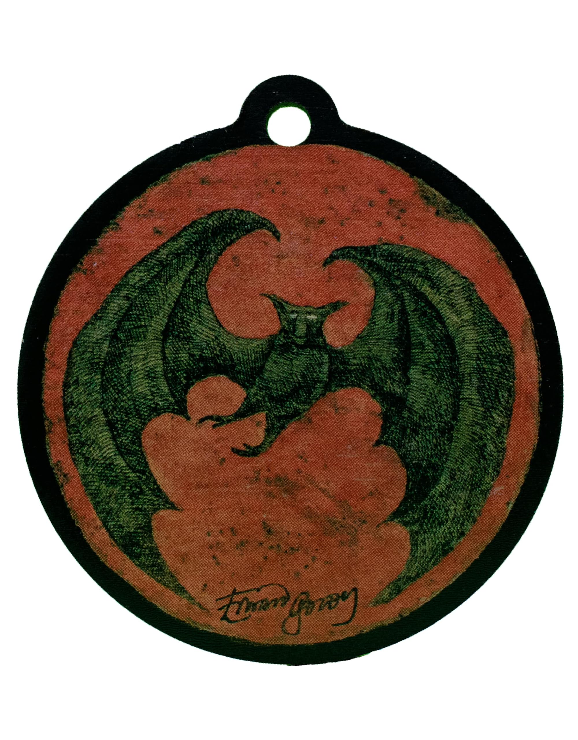 Edward Gorey Wood Ornament - Gothic Home Decor, Unique Wooden Bat Moon Wall Art for Bedroom & Living Room | Vintage Aesthetic Room Decor, Handcrafted Wooden Accessories - Perfect for Halloween Decor & Gothic Interior Design