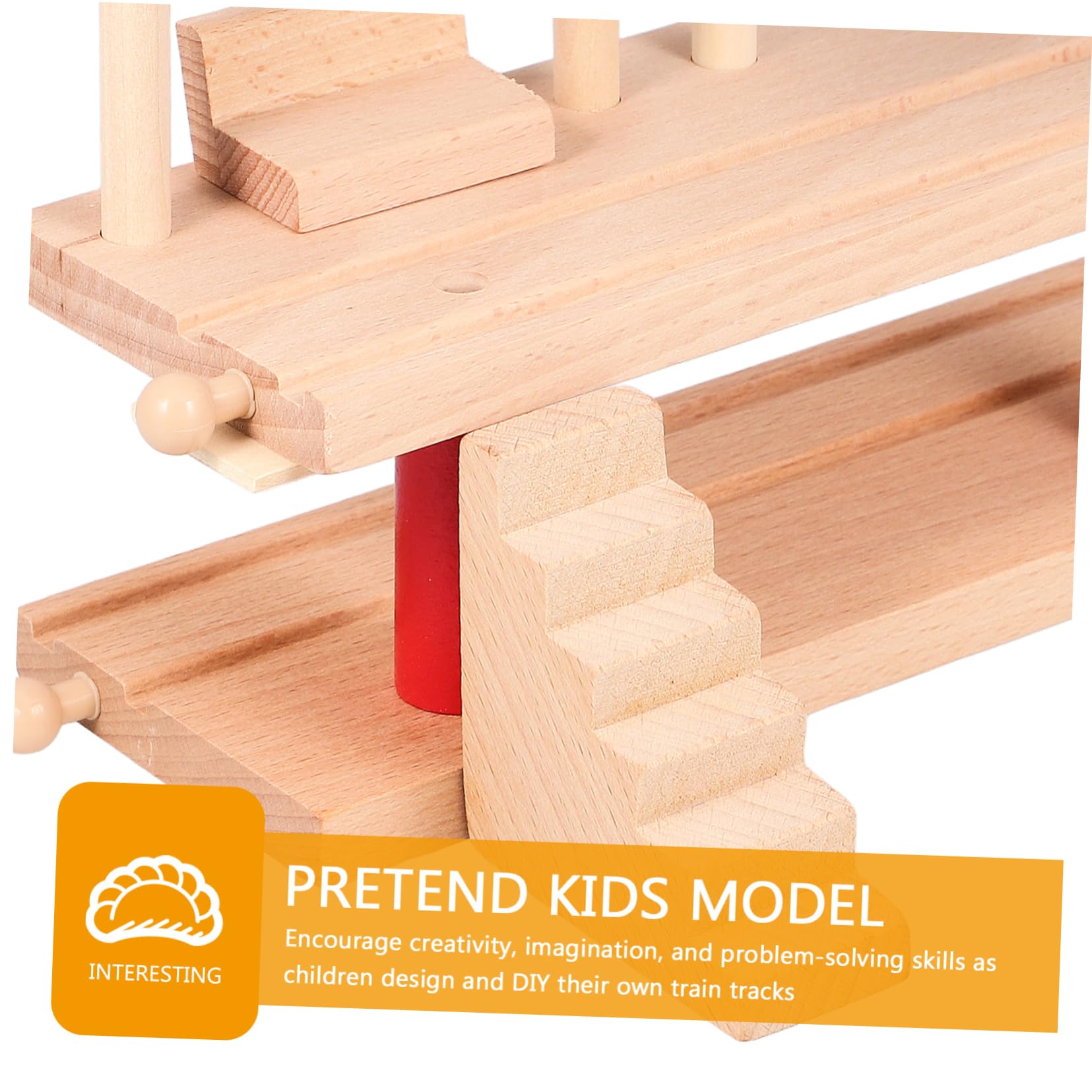 Wooden Train Station Platform Model Set - Two-Level Decorative Train Toy for Boys & Girls - Perfect for Kids' Playrooms, Educational STEM Activities, and Train Enthusiast Collections