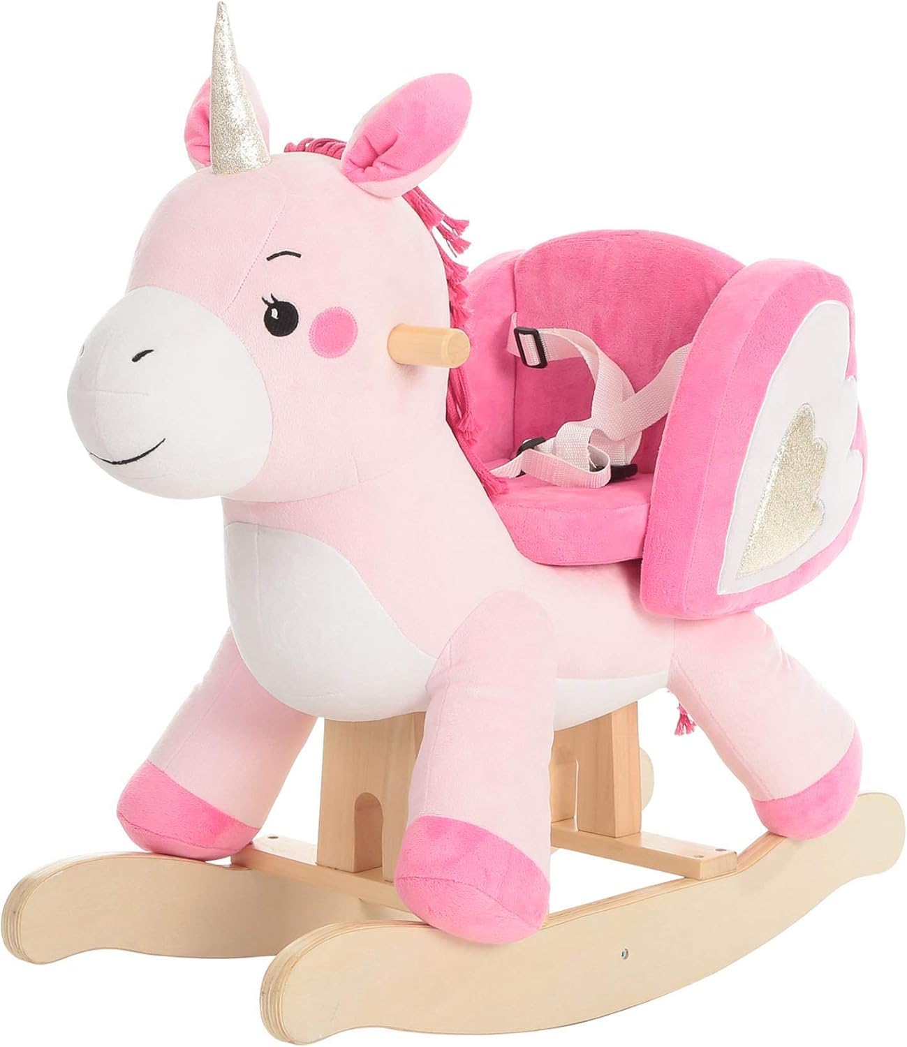 Labebe Baby Rocking Horse - Plush Unicorn Ride-On Toy for Infants 6 Months to 3 Years | Soft Animal Rocker for Toddlers (Pink) | Perfect for Playtime, Nursery Decor & First Birthday Gifts