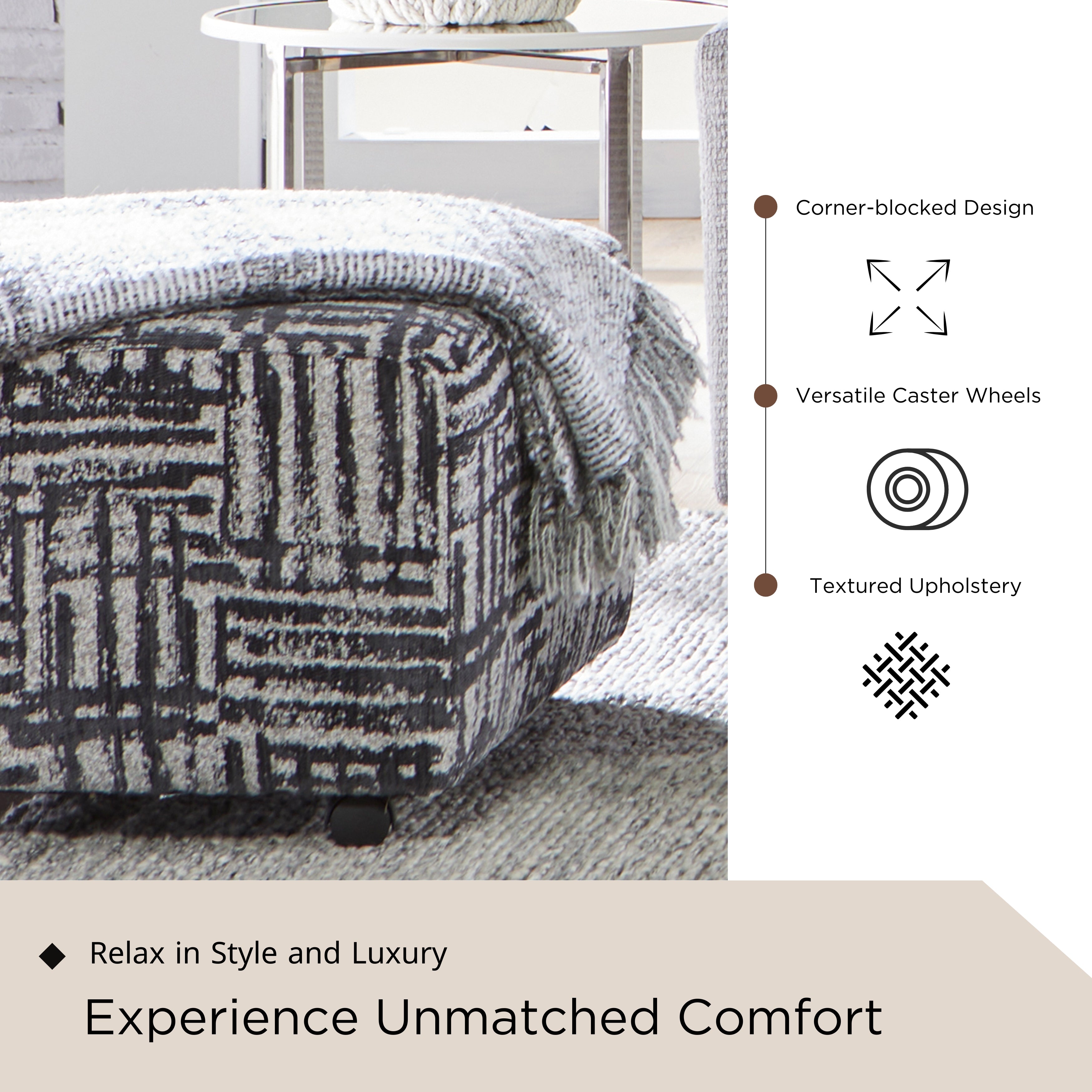 Roundhill Furniture Lancelot Living Room Collection - 3-Piece Sofa Set with Cuddle Chair & Ottoman for Cozy Home Decor | Perfect for Family Movie Nights & Small Space Living Rooms