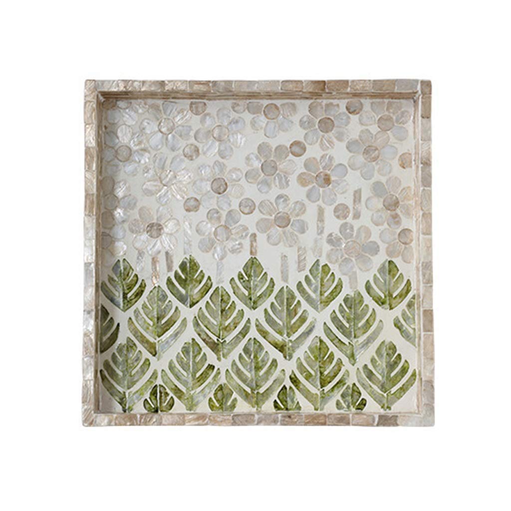 Elegant Handmade Beaded Serving Tray - Nordic Style Decorative Storage Tray for Fruits, Jewelry & Home Decor | Perfect for Bedroom, Living Room & Dining Table Display