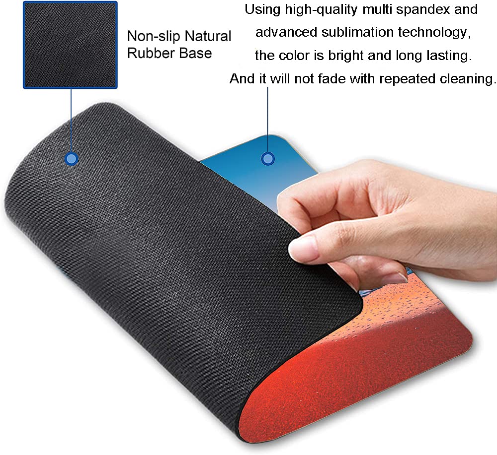 Custom Beach Design Mouse Pad - Non-Slip Rubber Base, Waterproof Square Mousepad for Office & Laptop (9.5