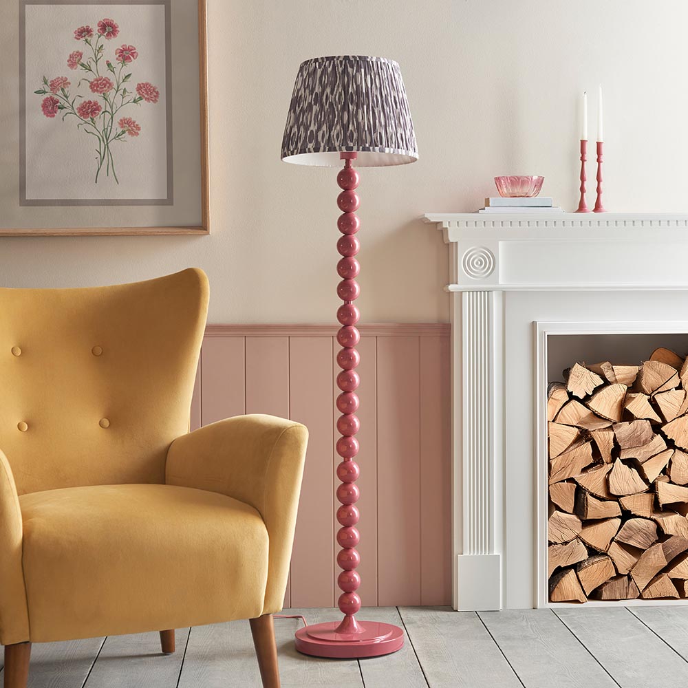 Auralis Ikat Floor Lamp with E27 Socket - Modern Handwoven Design for Living Room, Bedroom & Office Lighting