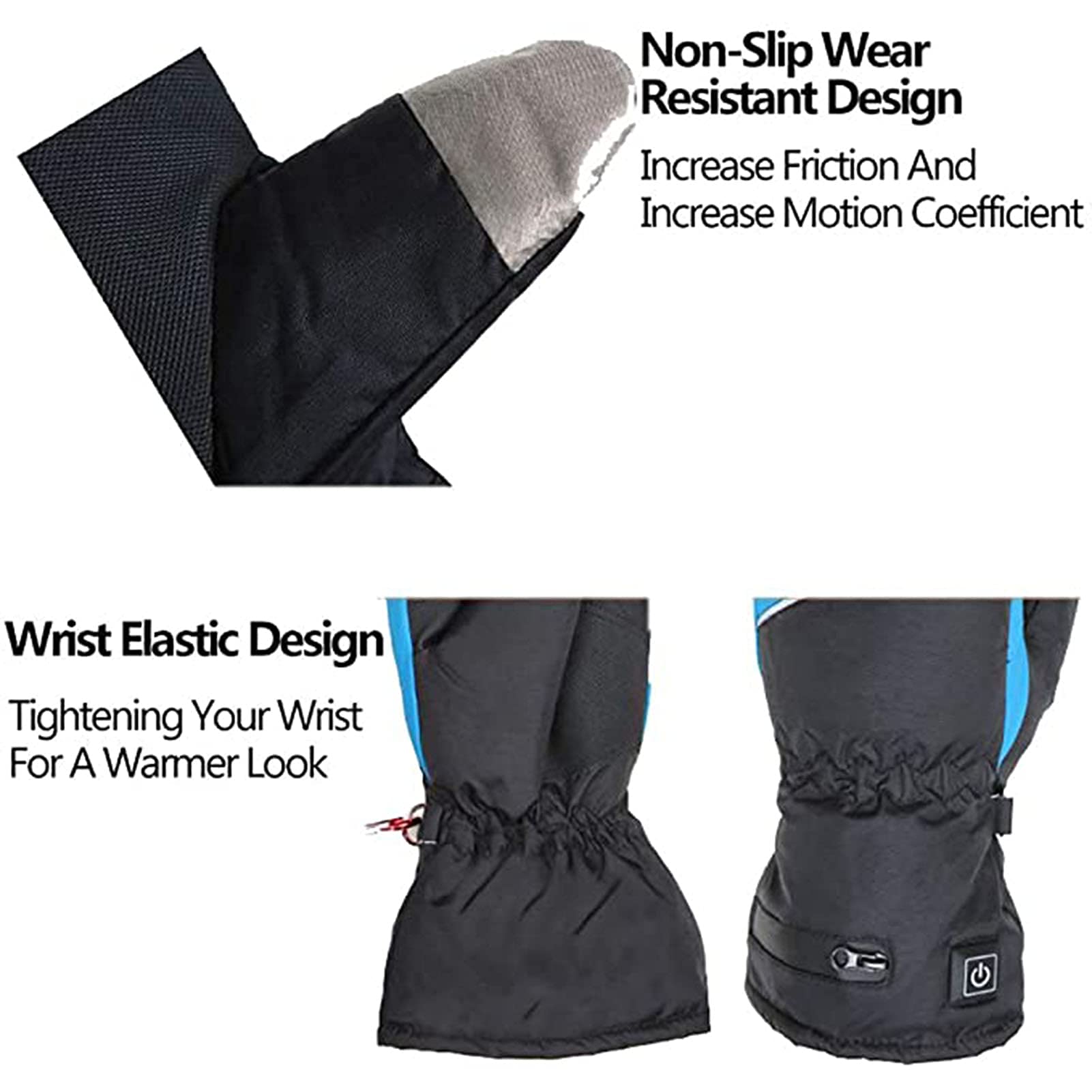 Rechargeable Heated Gloves for Men & Women - 3 Adjustable Heat Settings, Winter Electric Hand Warmers, Thermal Gloves for Outdoor Activities (Hiking, Skiing, Motorcycling)