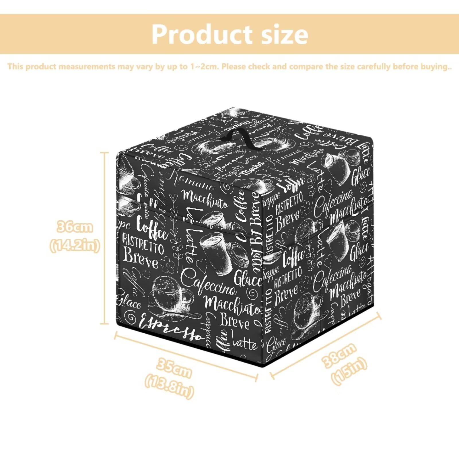 Premium Cocktail Maker Cube Dust Cover with Pockets - Machine Protector for Capsules & Accessories | Space-Saving Kitchen Organizer | Perfect for Home Bars, Parties & Coffee Stations (Coffee Black)
